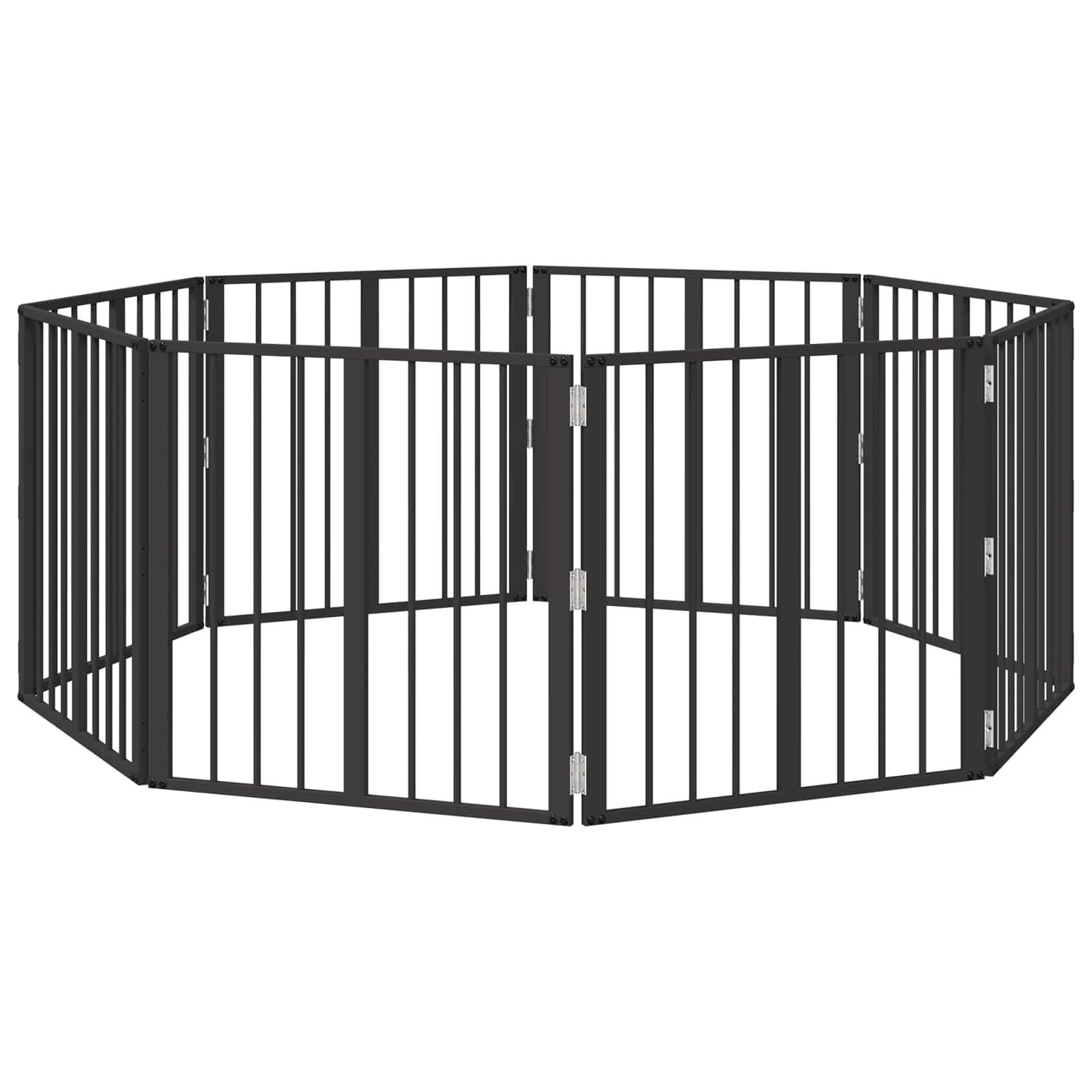 Cancello per cani 8 pz Nero 60 x 60 cm Acciaio zincato