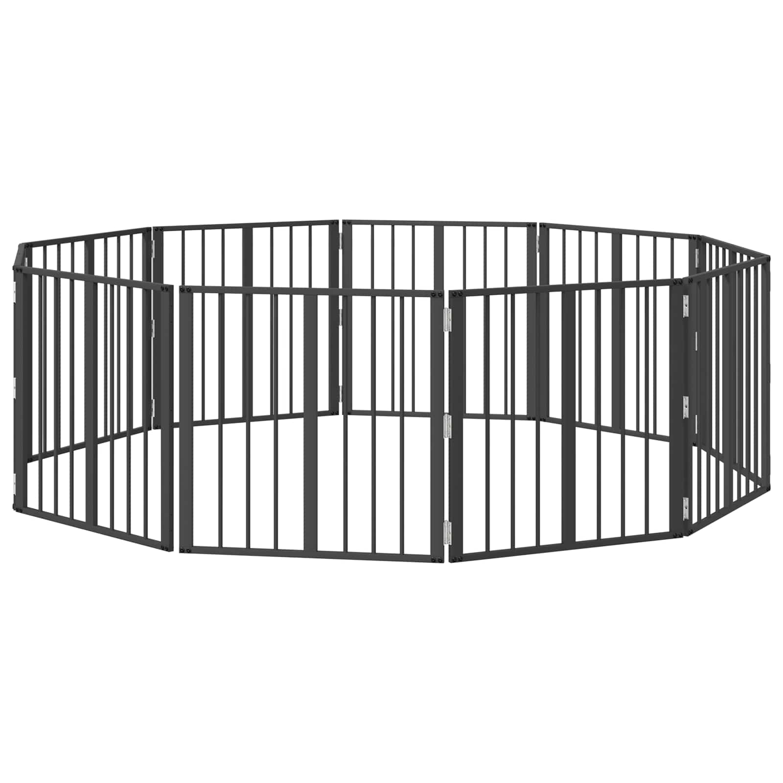 Cancello per cani 10 pz Nero 60 x 60 cm Acciaio zincato