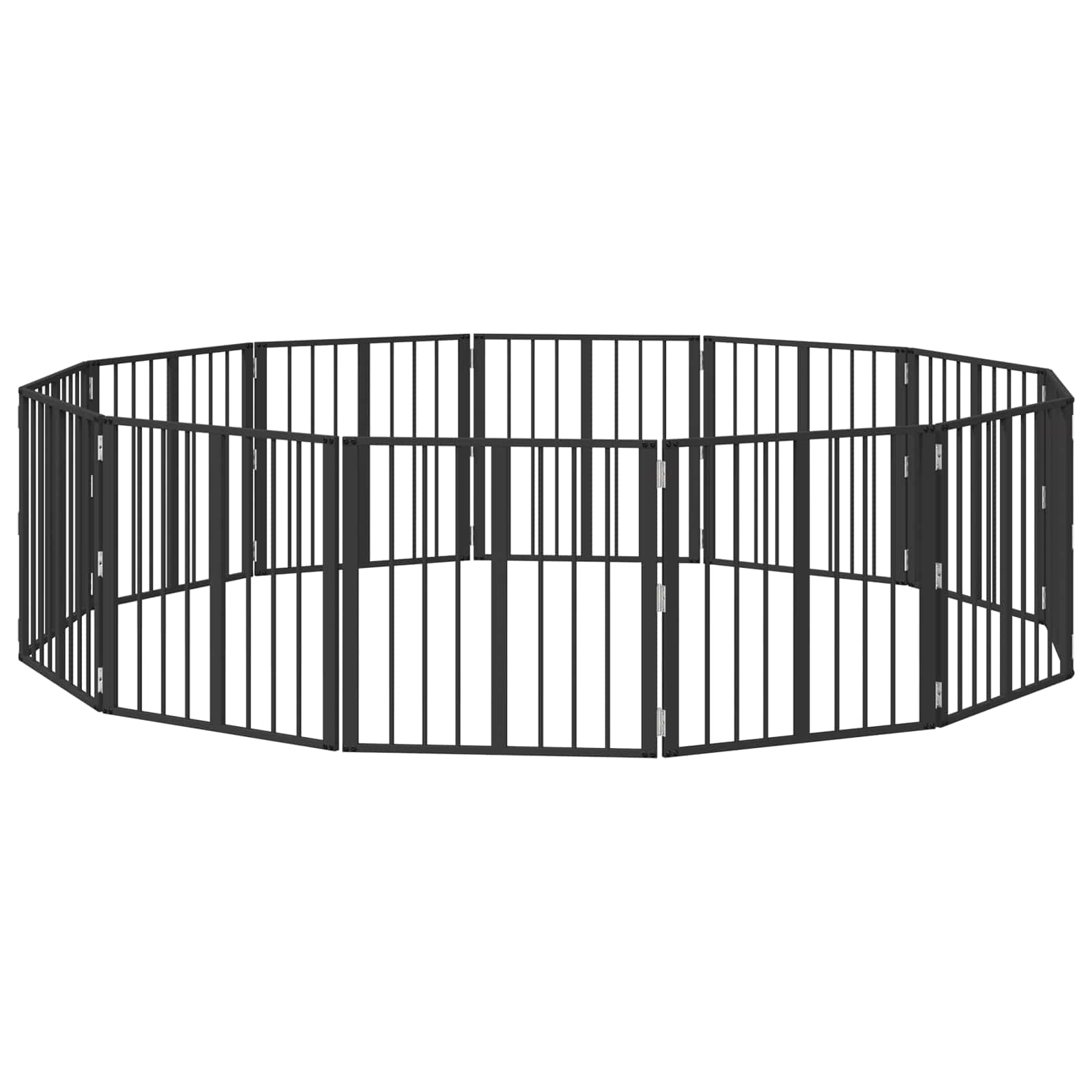 Cancello per cani 12 pz Nero 60 x 60 cm Acciaio zincato