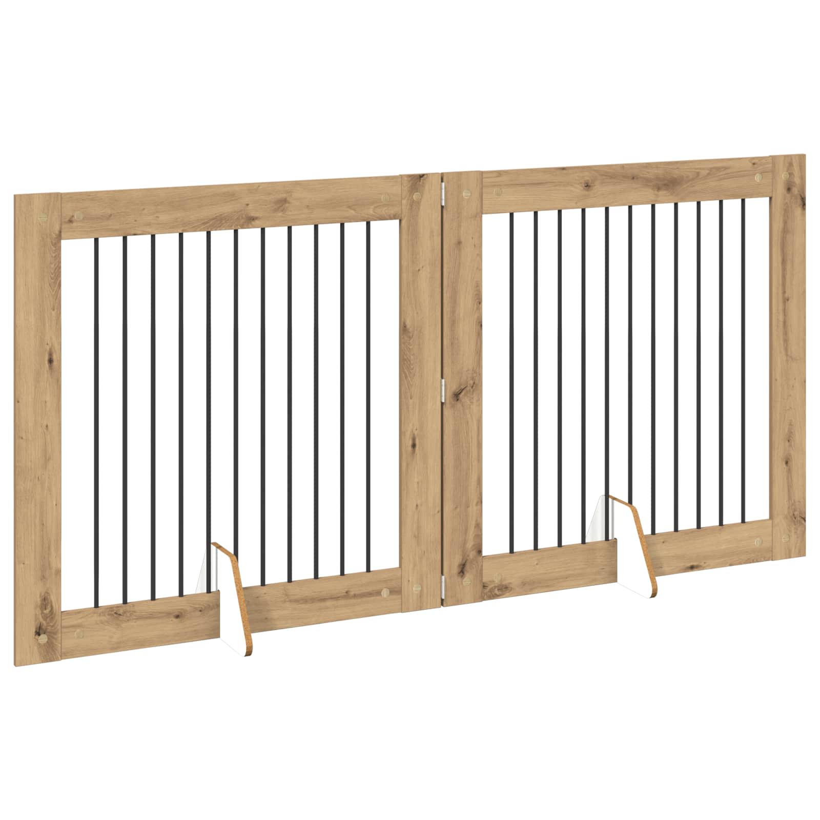 Cancello per cani pieghevole con supporti 2 pz 200,5 cm