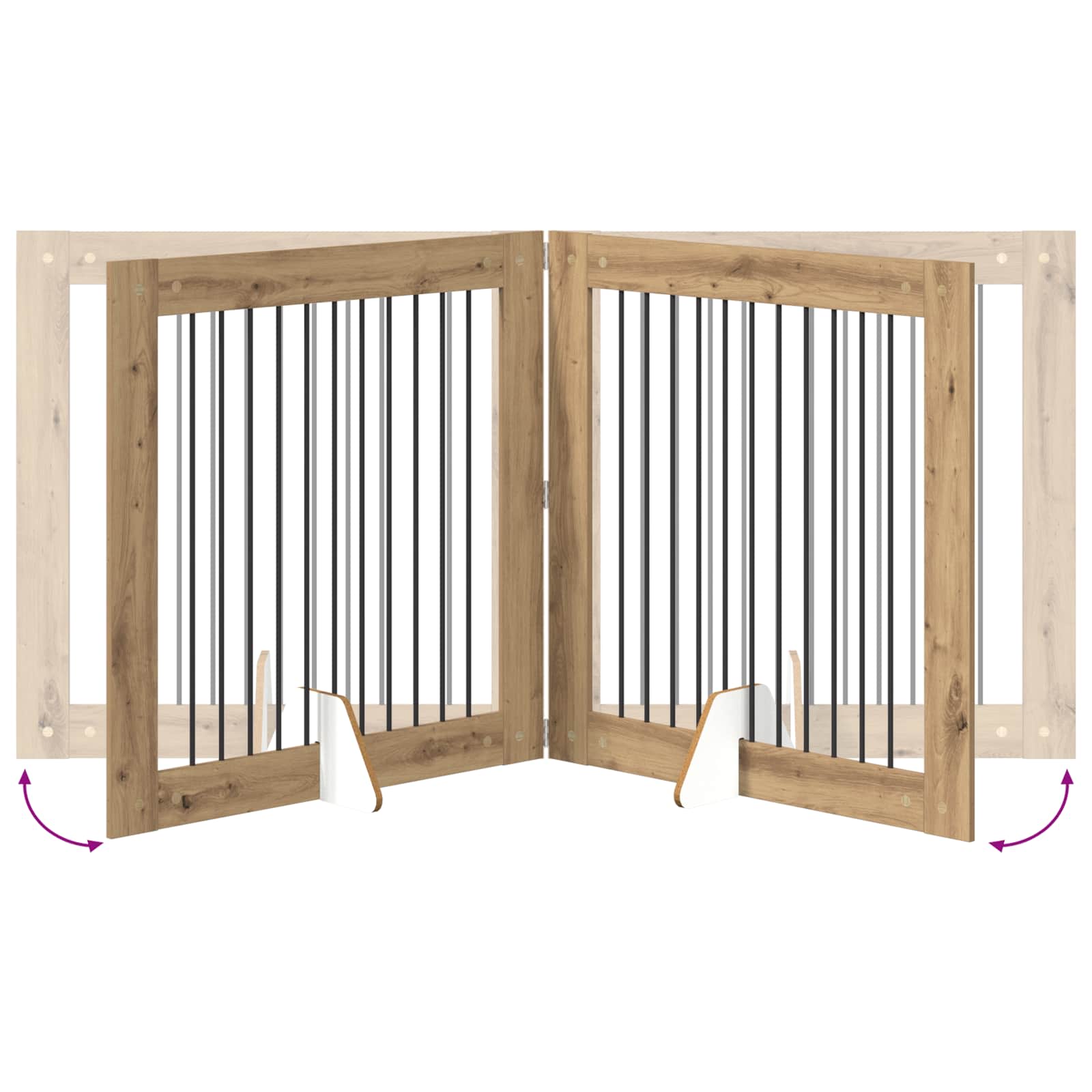 Cancello per cani pieghevole con supporti 4 pz 401 cm