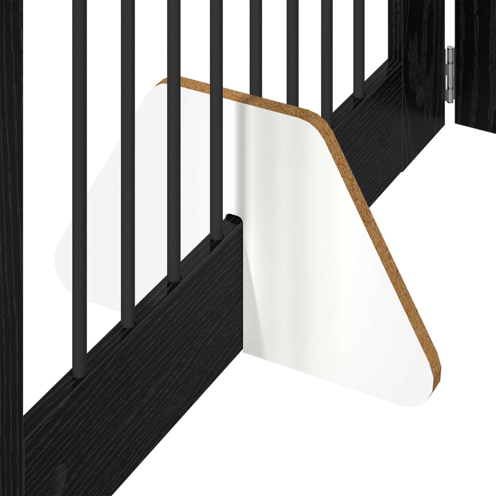 Cancello per cani pieghevole con supporti 2 pz Rovere Nero