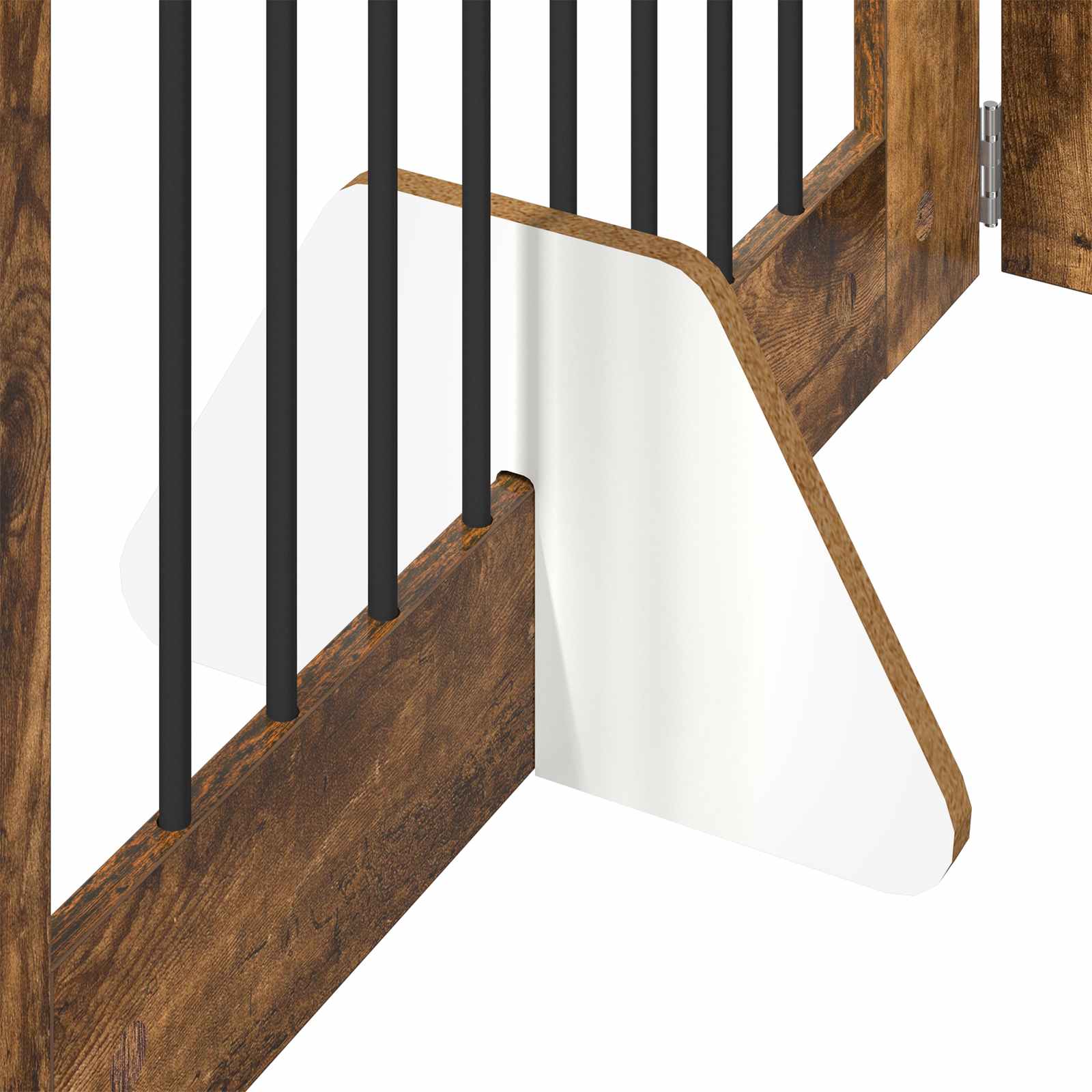Cancello per cani pieghevole con supporti 2 pz Rovere Fumo
