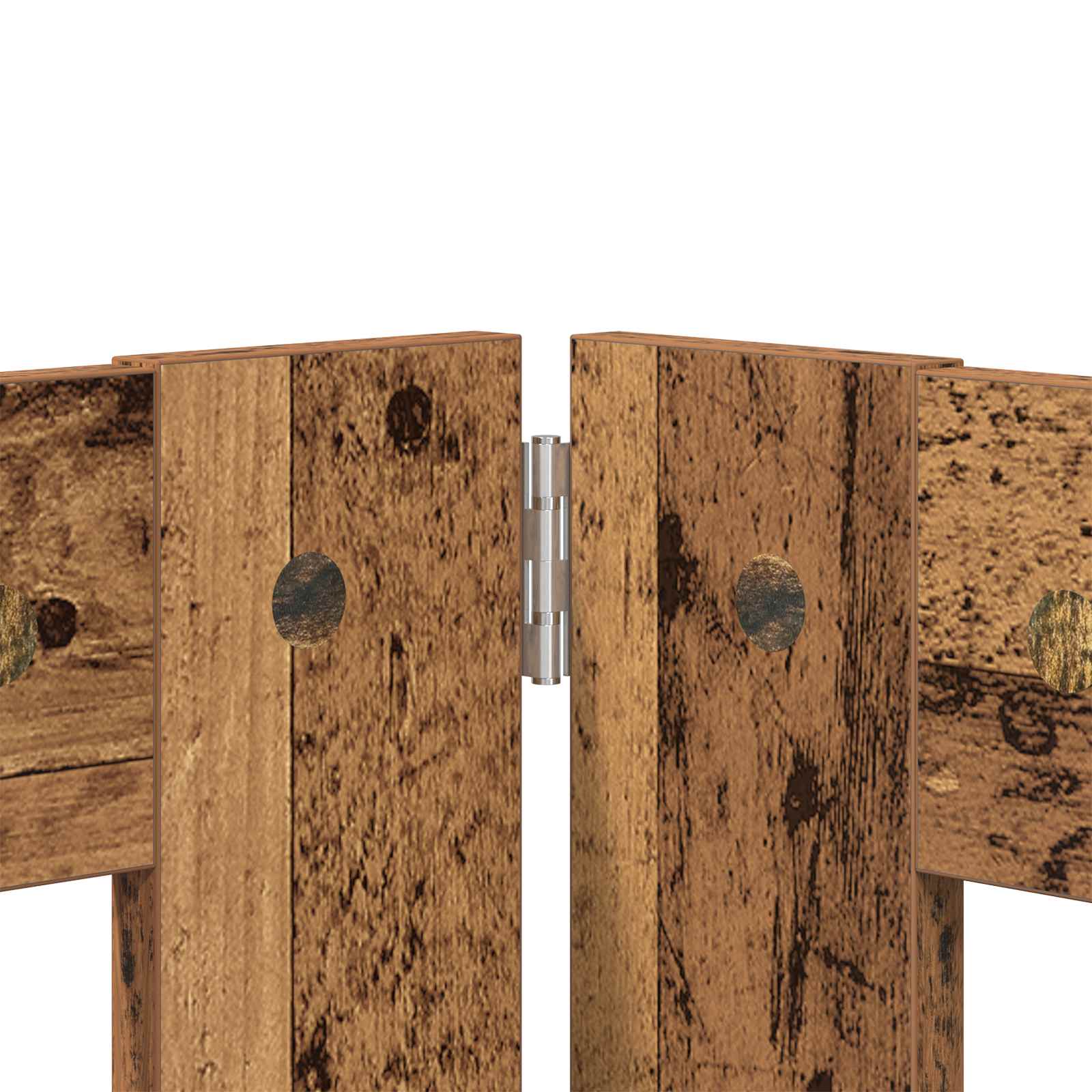 Cancello per cani pieghevole con supporti 2 pz Legno antico