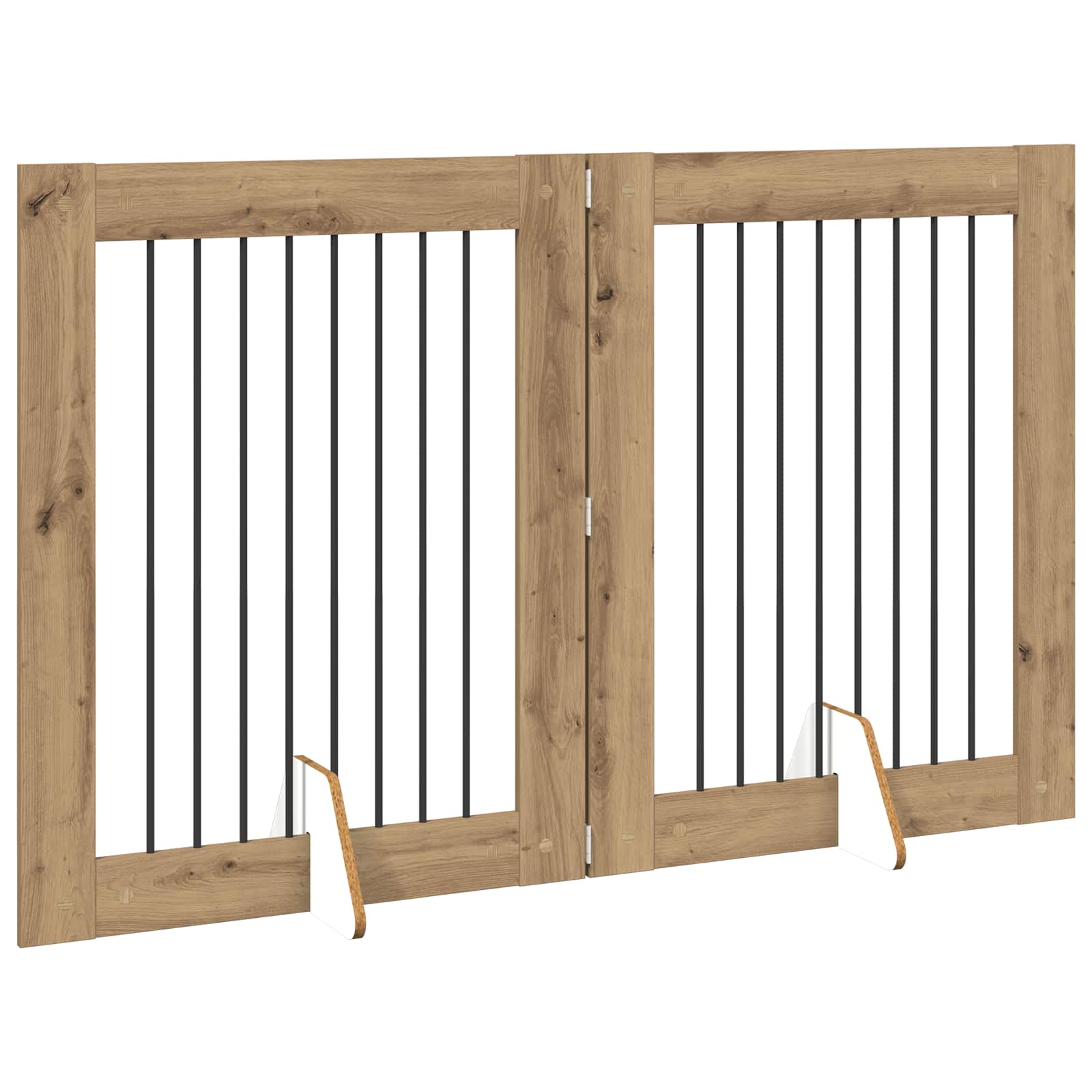 Cancello per cani pieghevole con supporti 2 pz 160,5 cm