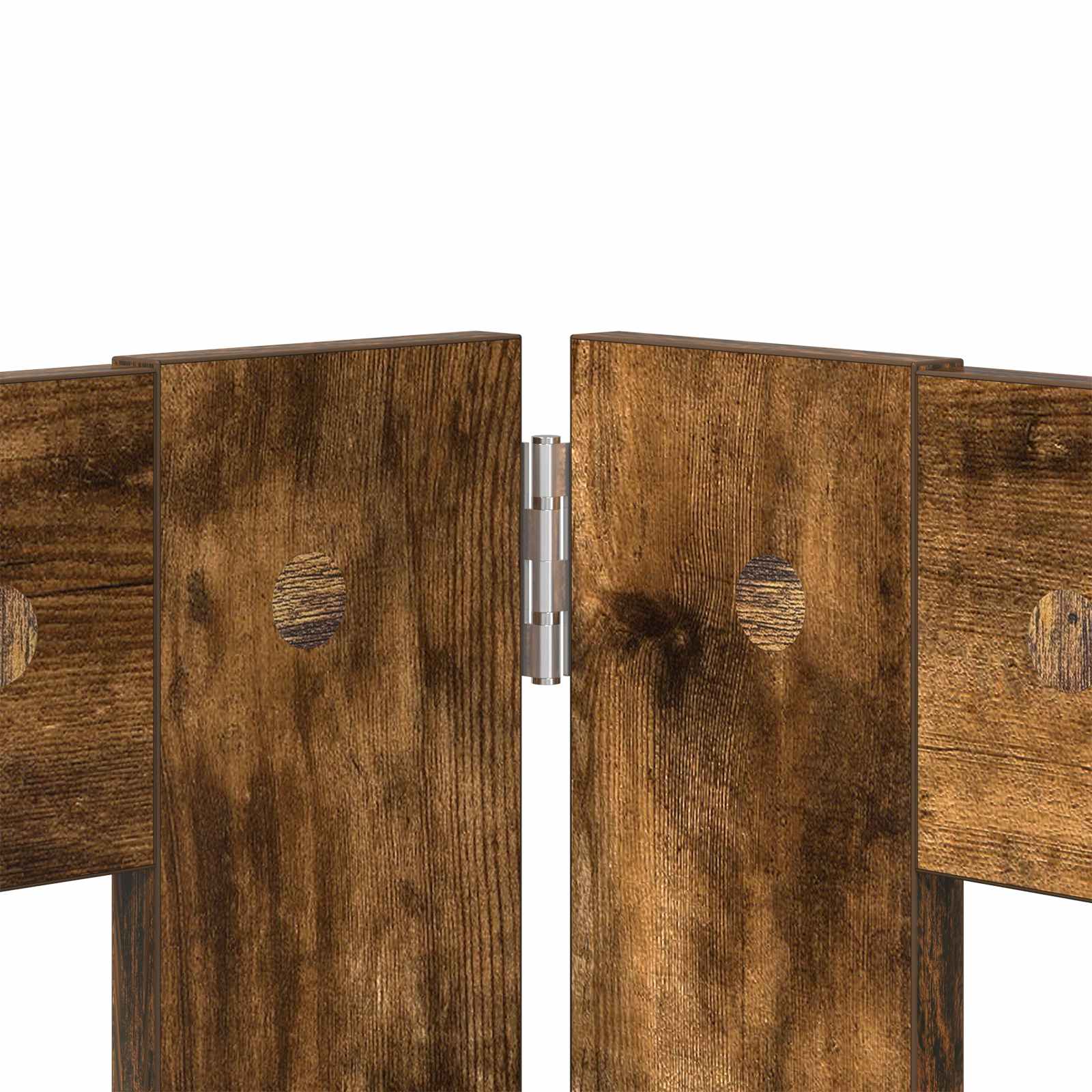 Cancello per cani pieghevole con supporti 4 pz Rovere Fumo