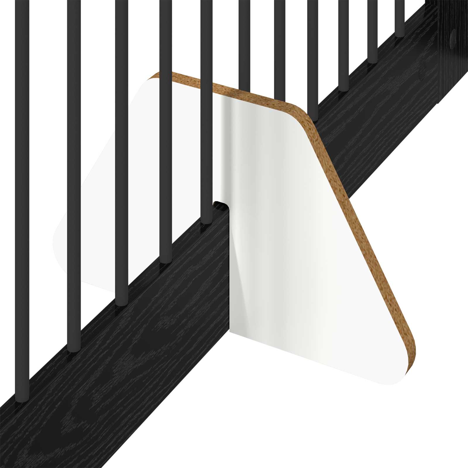 Cancello per cani pieghevole con supporti 2 pz Rovere Nero