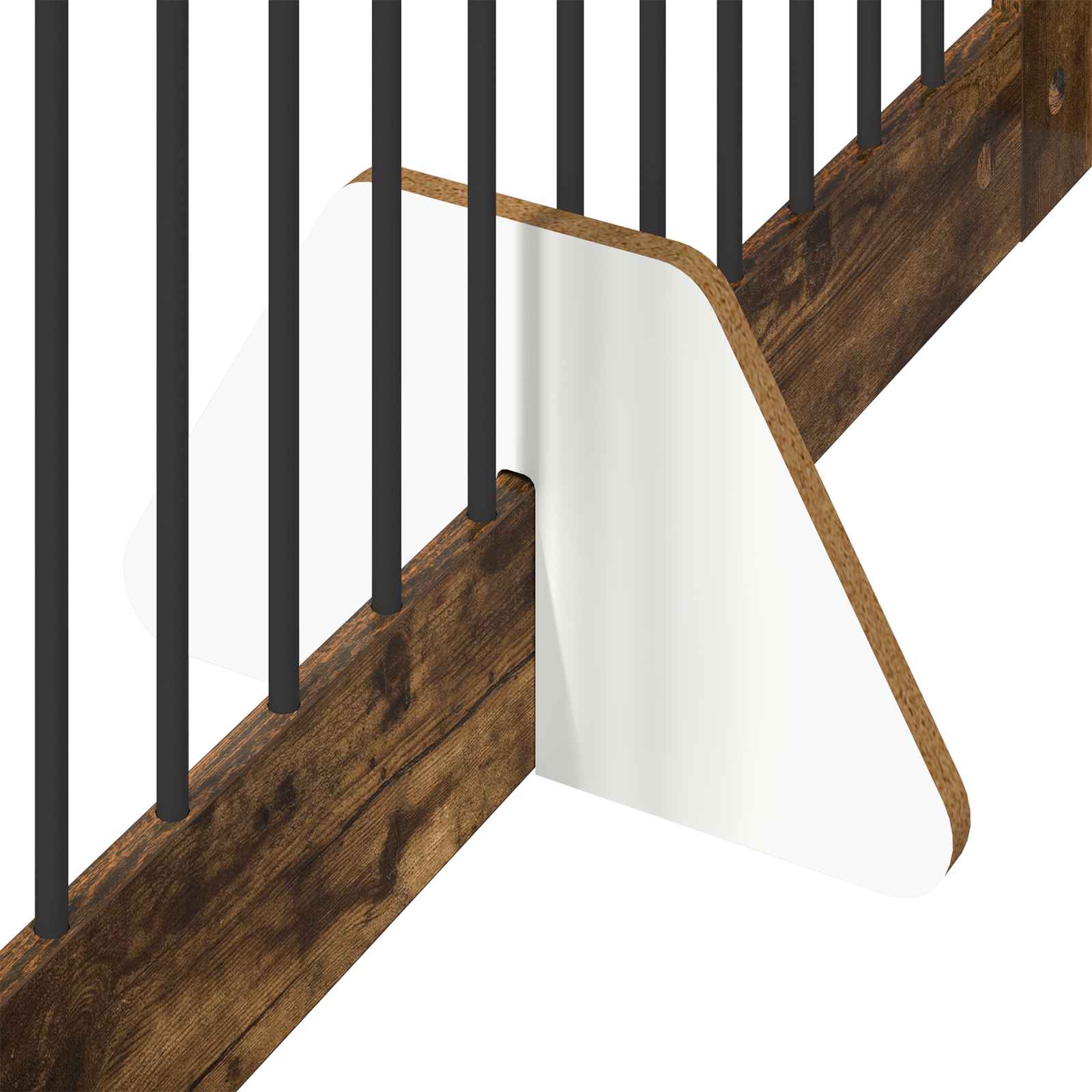 Cancello per cani pieghevole con supporti 2 pz Rovere Fumo