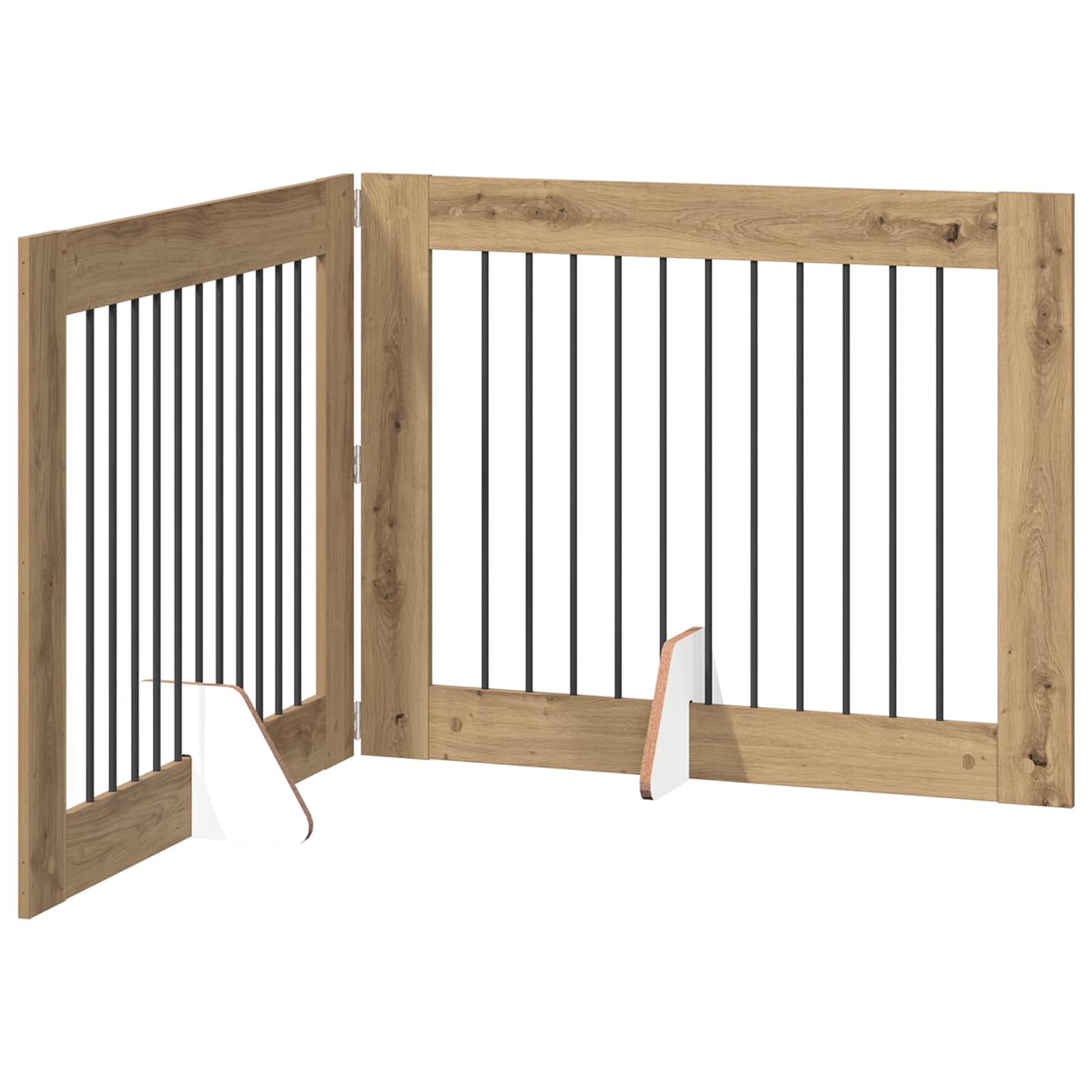 Cancello per cani pieghevole con supporti 2 pz 200,5 cm