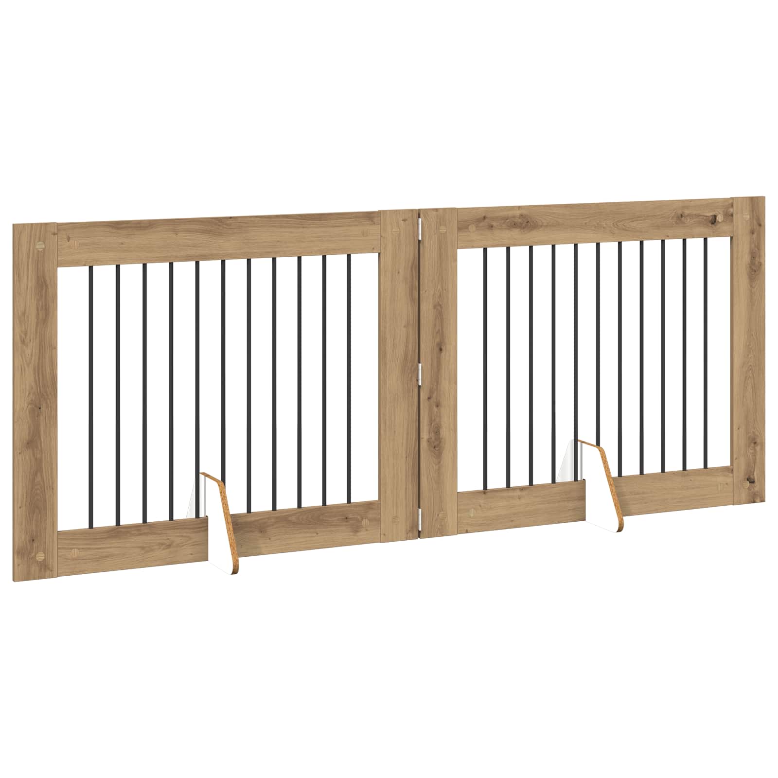 Cancello per cani pieghevole con supporti 2 pz 200,5 cm