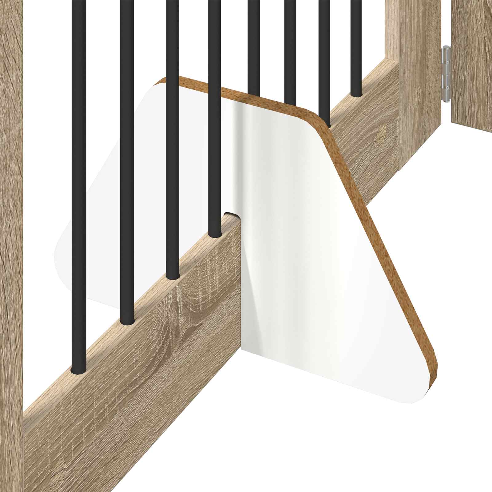 Cancello per cani pieghevole con supporti 2 pz Rovere Sonoma