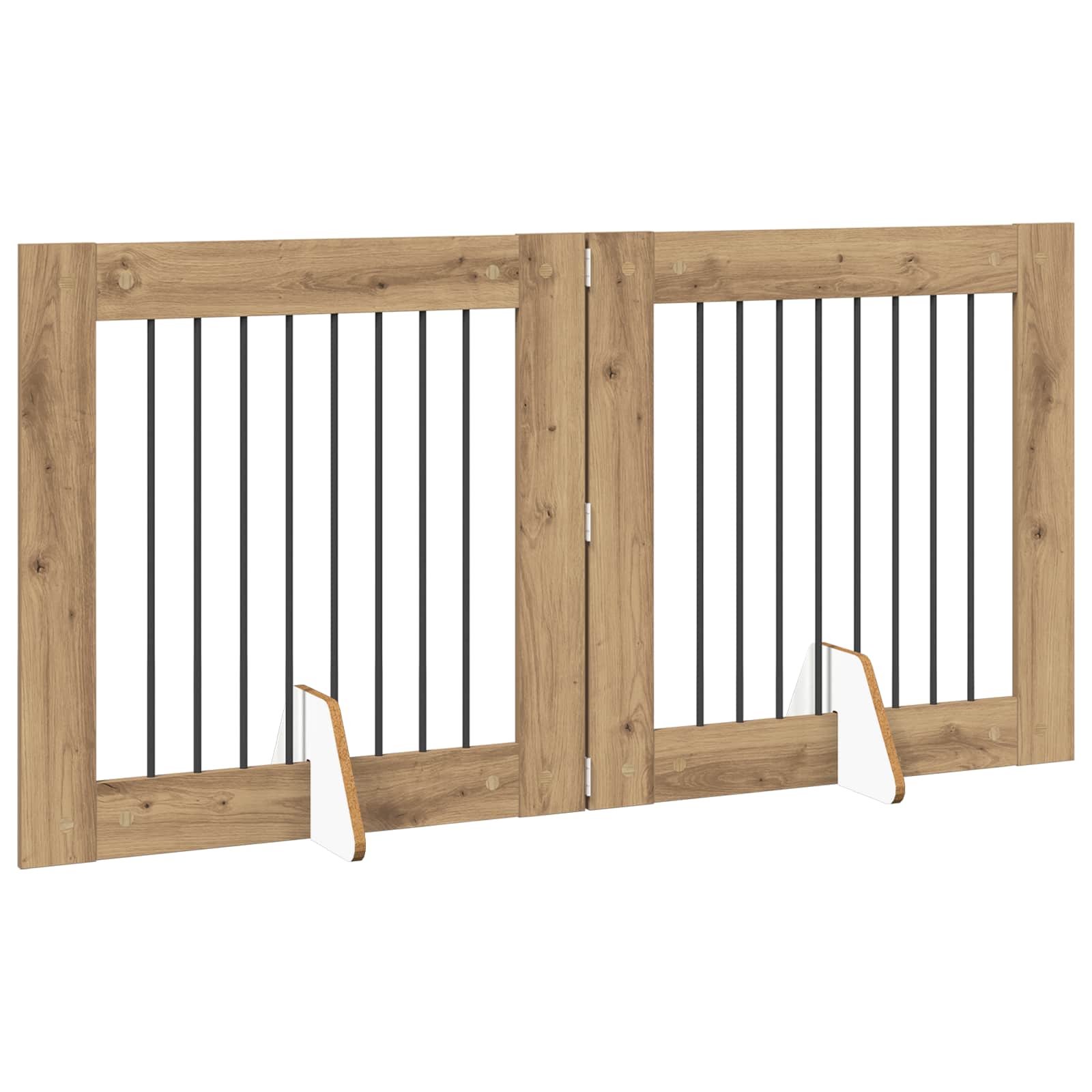Cancello per cani pieghevole con supporti 2 pz 160,5 cm