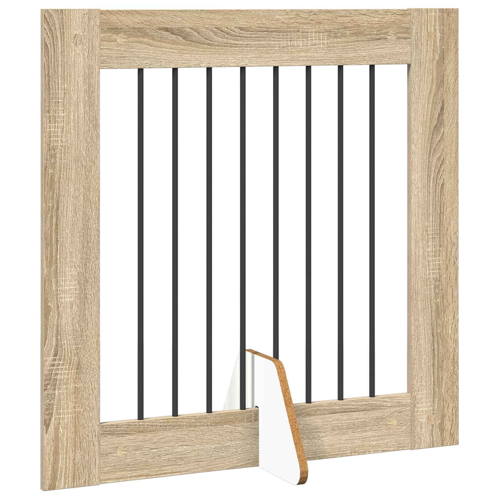 Cancello per cani pieghevole con supporti 6 pz Rovere Sonoma
