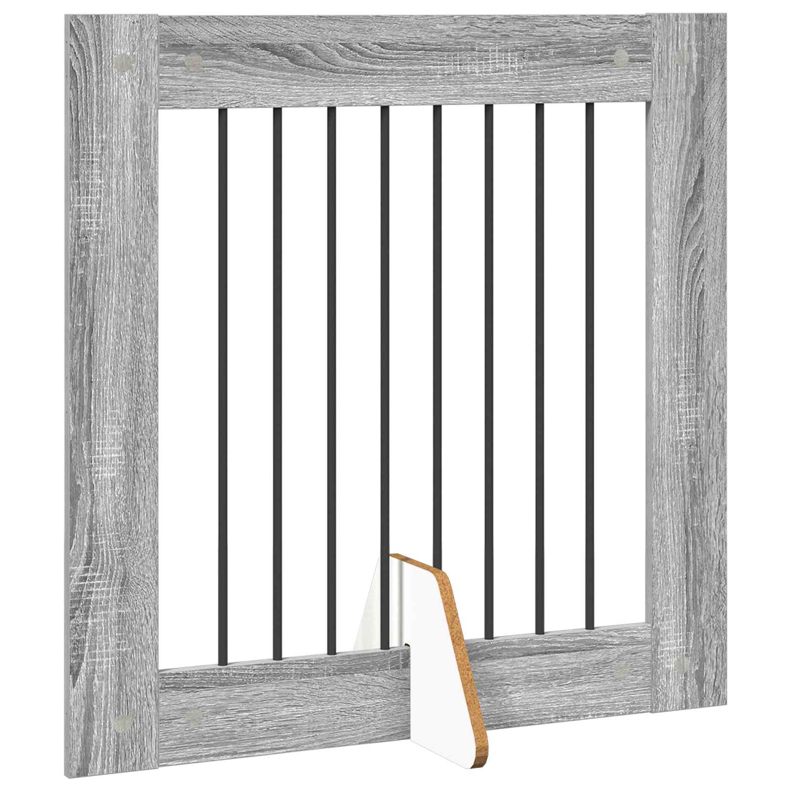 Cancello per cani pieghevole con supporti 6 pz Sonoma grigio