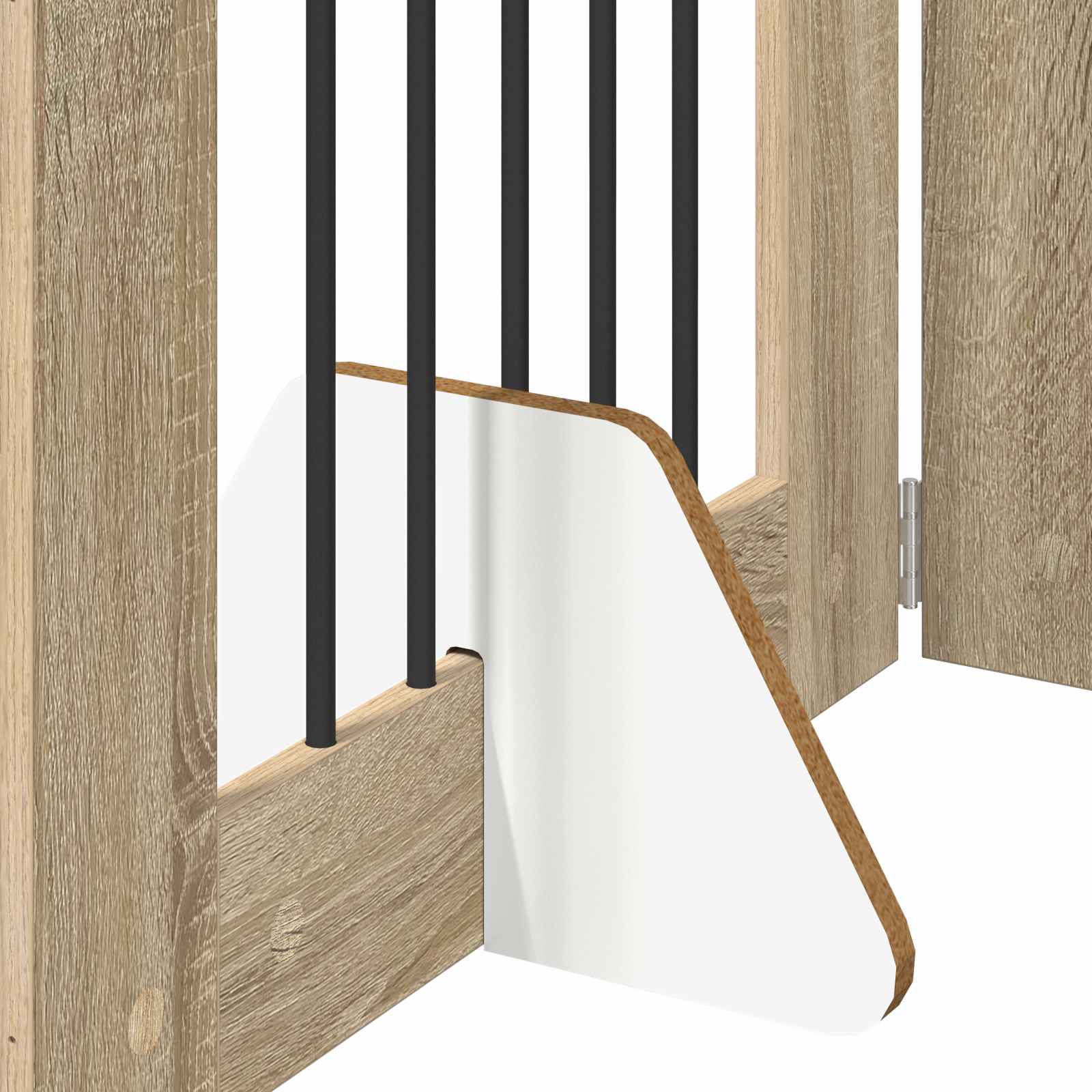 Cancello per cani pieghevole con supporti 2 pz Rovere Sonoma