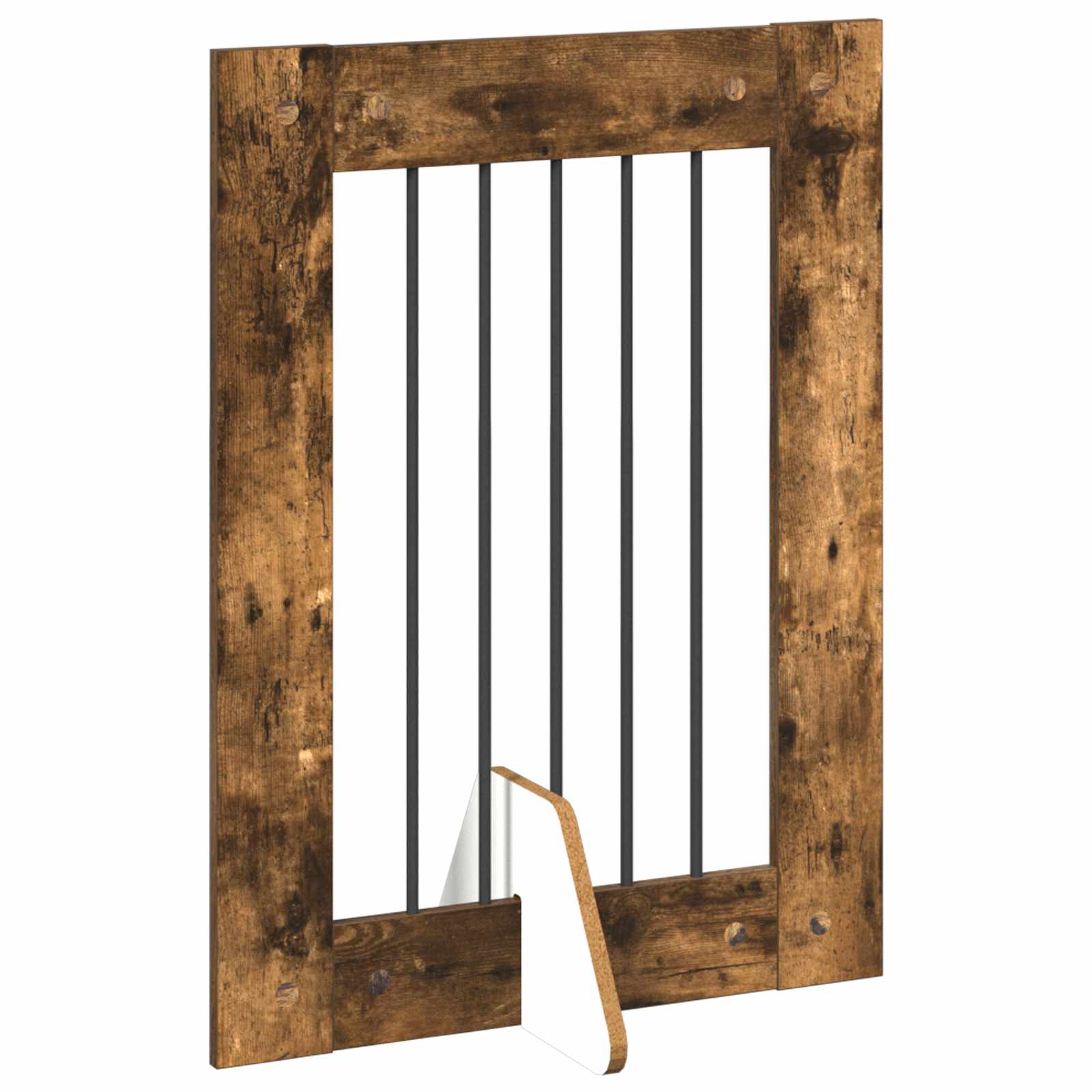 Cancello per cani pieghevole con supporti 2 pz Rovere Fumo