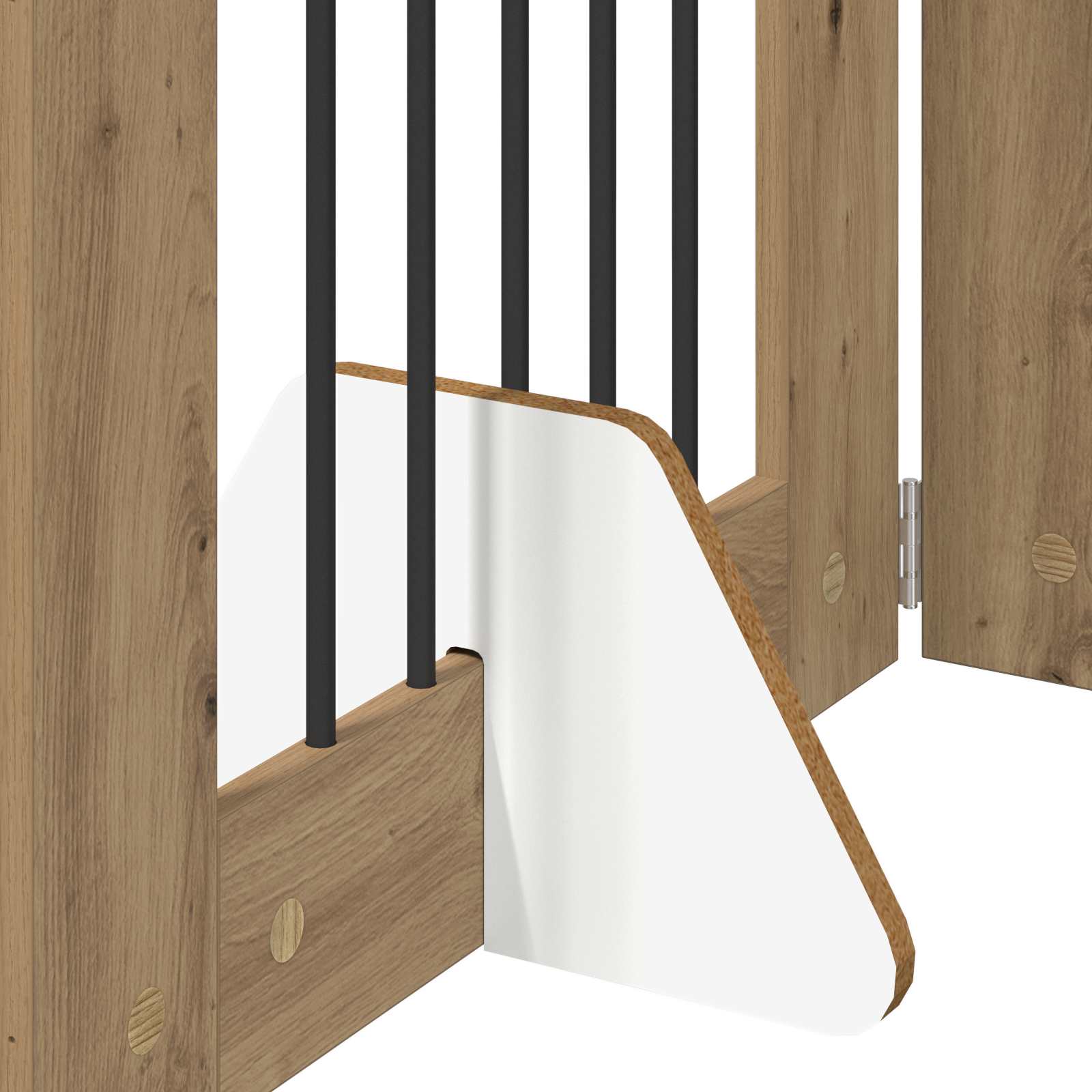 Cancello per cani pieghevole con supporti 2 pz 120,5 cm