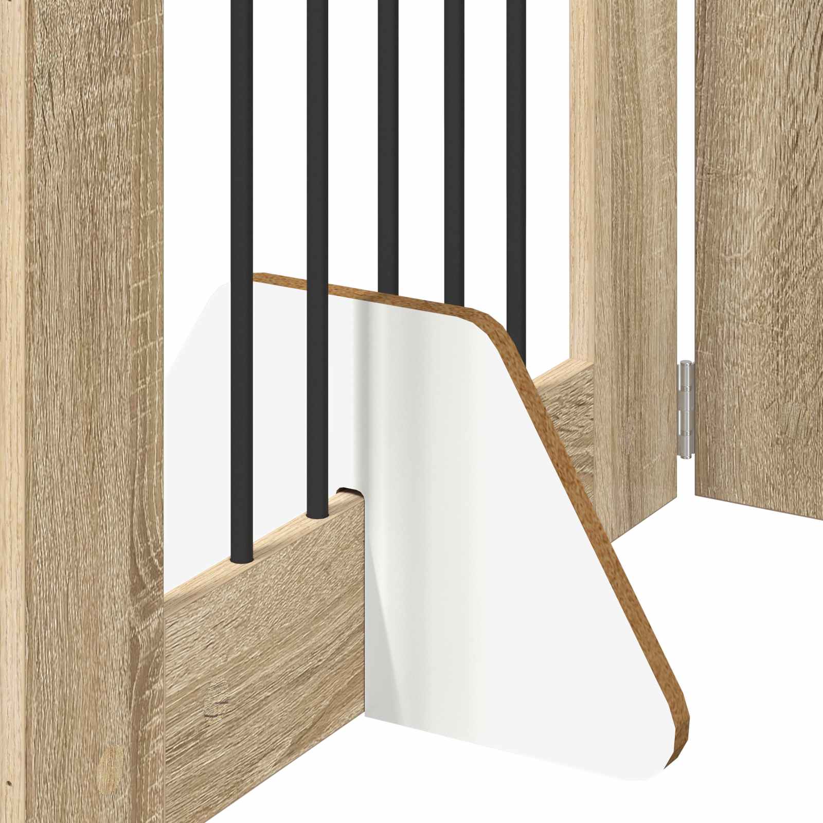Cancello per cani pieghevole con supporti 6 pz Rovere Sonoma