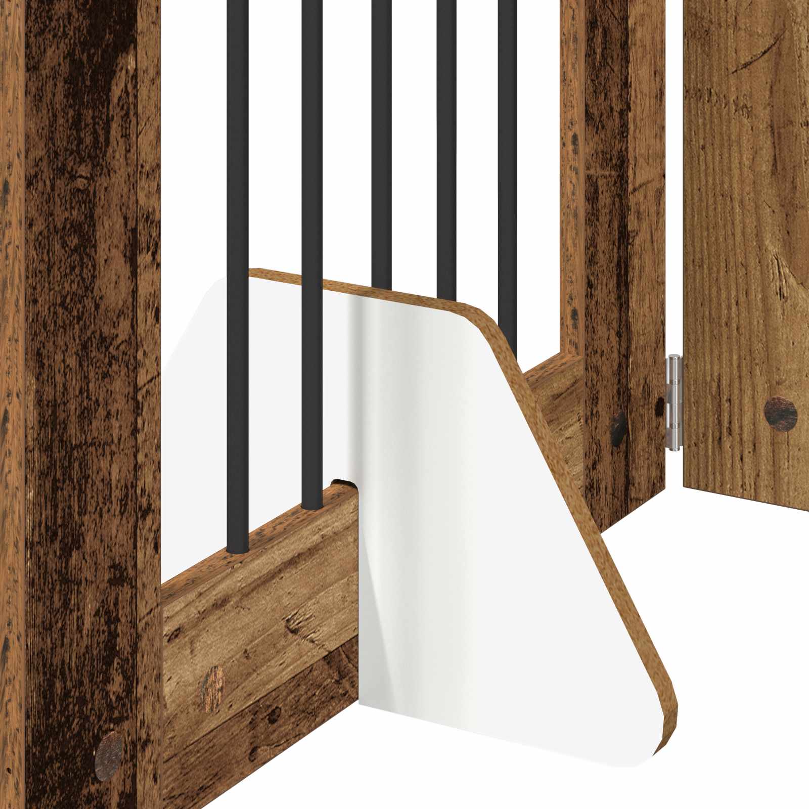 Cancello per cani pieghevole con supporti 6 pz Legno antico