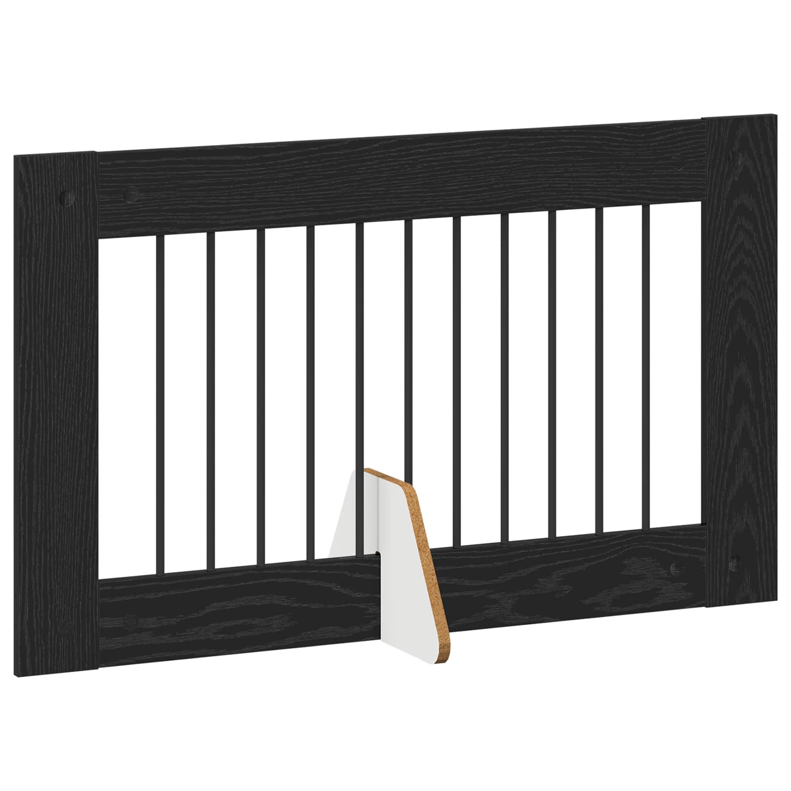 Cancello per cani pieghevole con supporti 2 pz Rovere Nero