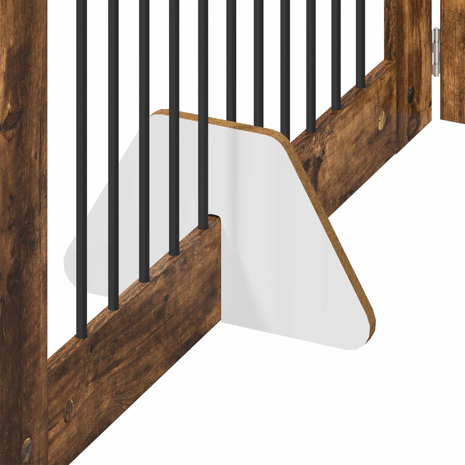 Cancello per cani pieghevole con supporti 2 pz Rovere Fumo
