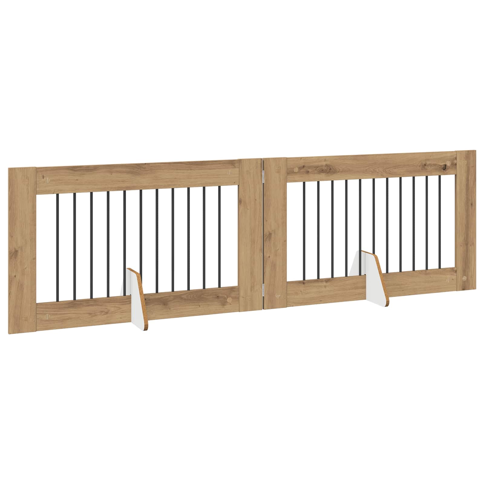 Cancello per cani pieghevole con supporti 2 pz 200,5 cm