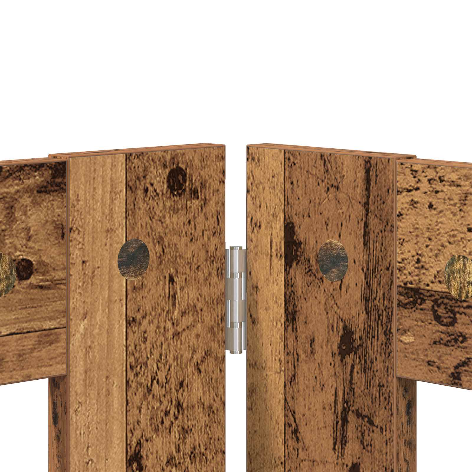 Cancello per cani pieghevole con supporti 4 pz Legno antico