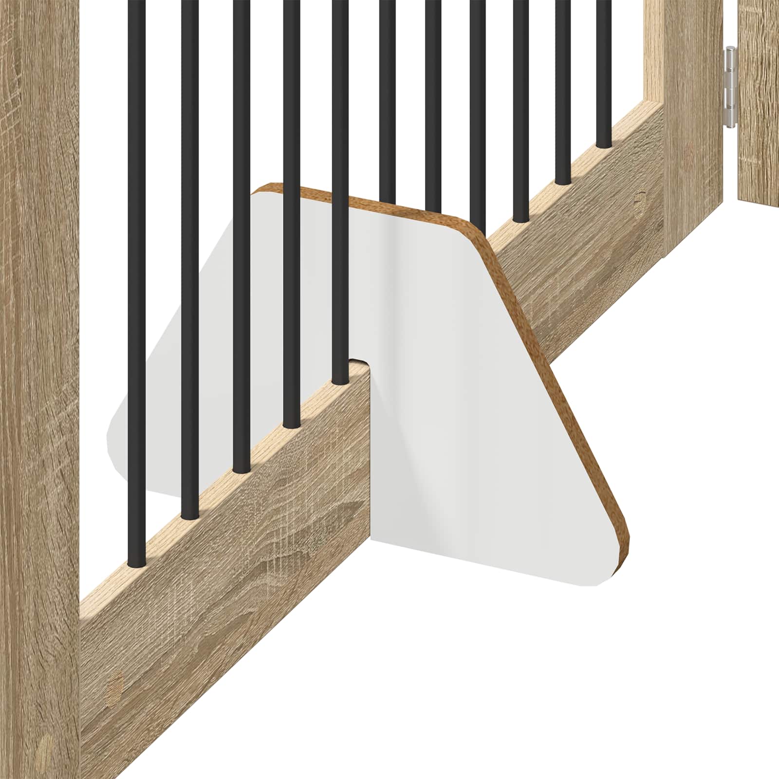 Cancello per cani pieghevole con supporti 6 pz Rovere Sonoma