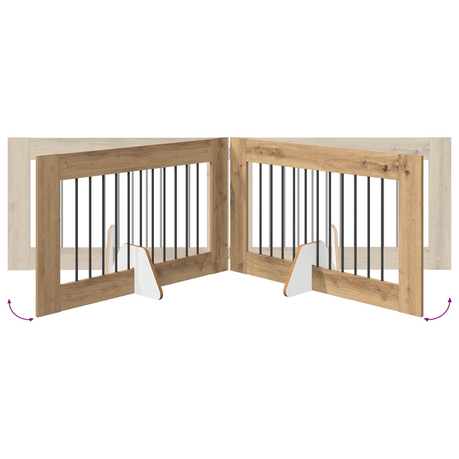 Cancello per cani pieghevole con supporti 6 pz 602 cm