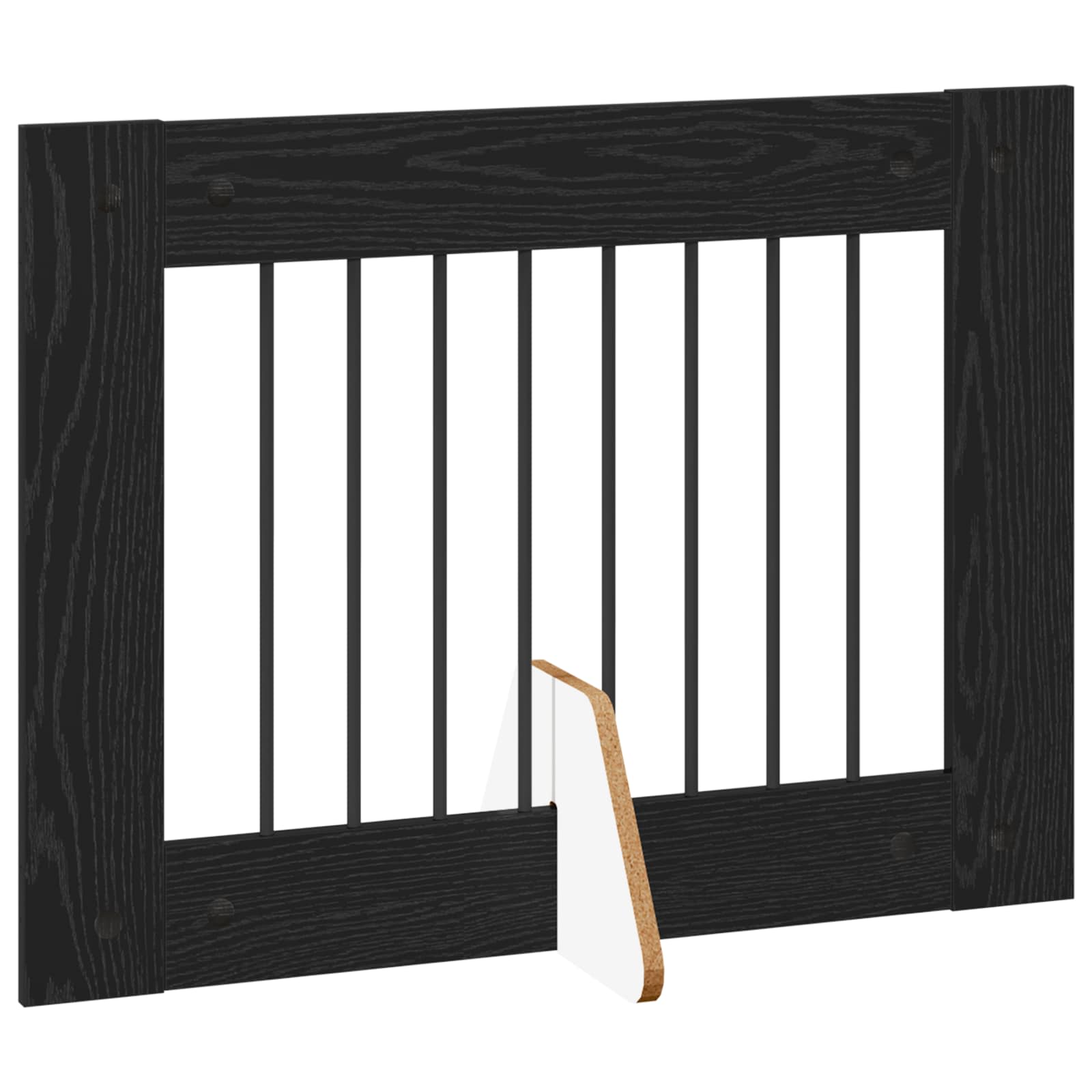 Cancello per cani pieghevole con supporti 2 pz Rovere Nero