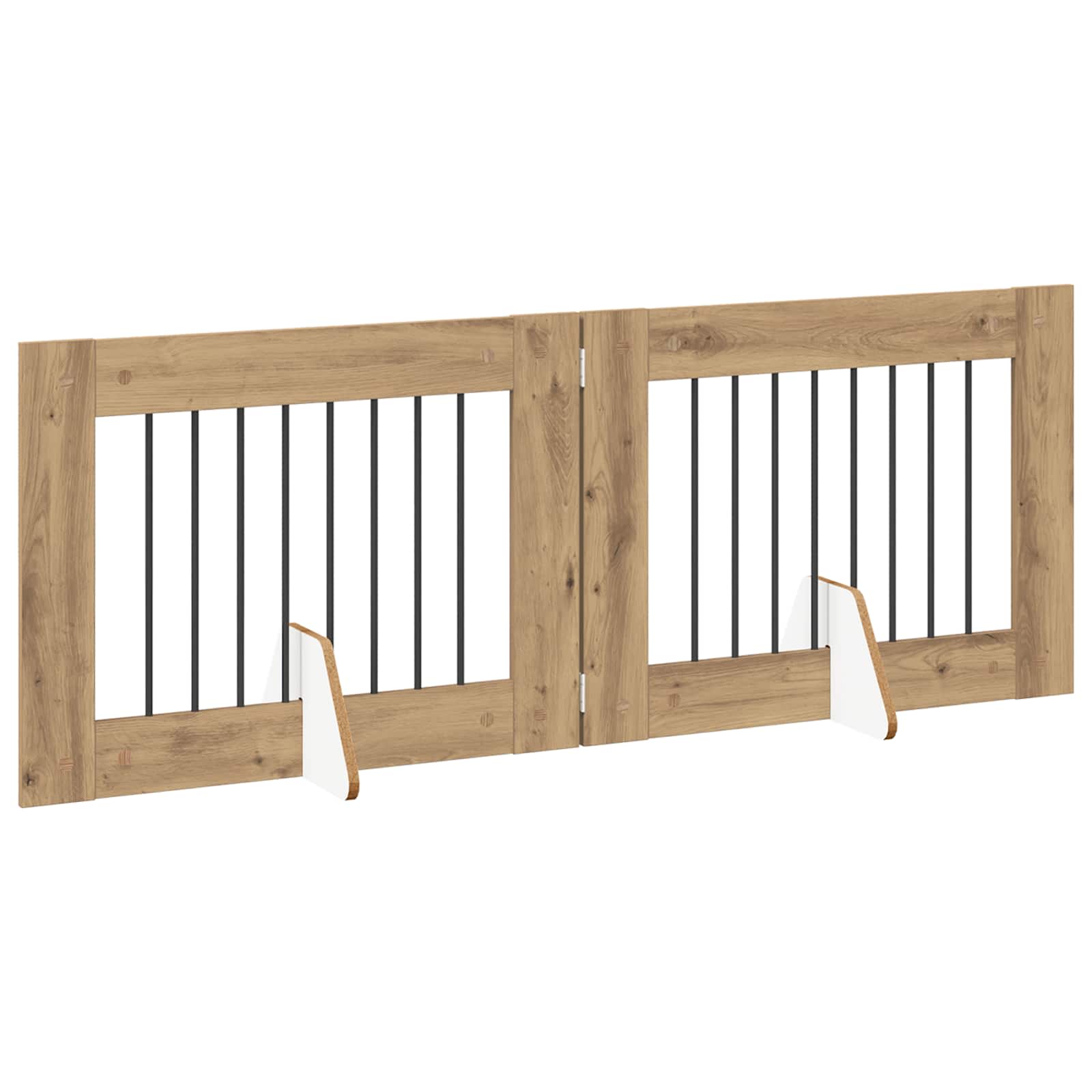 Cancello per cani pieghevole con supporti 2 pz 160,5 cm