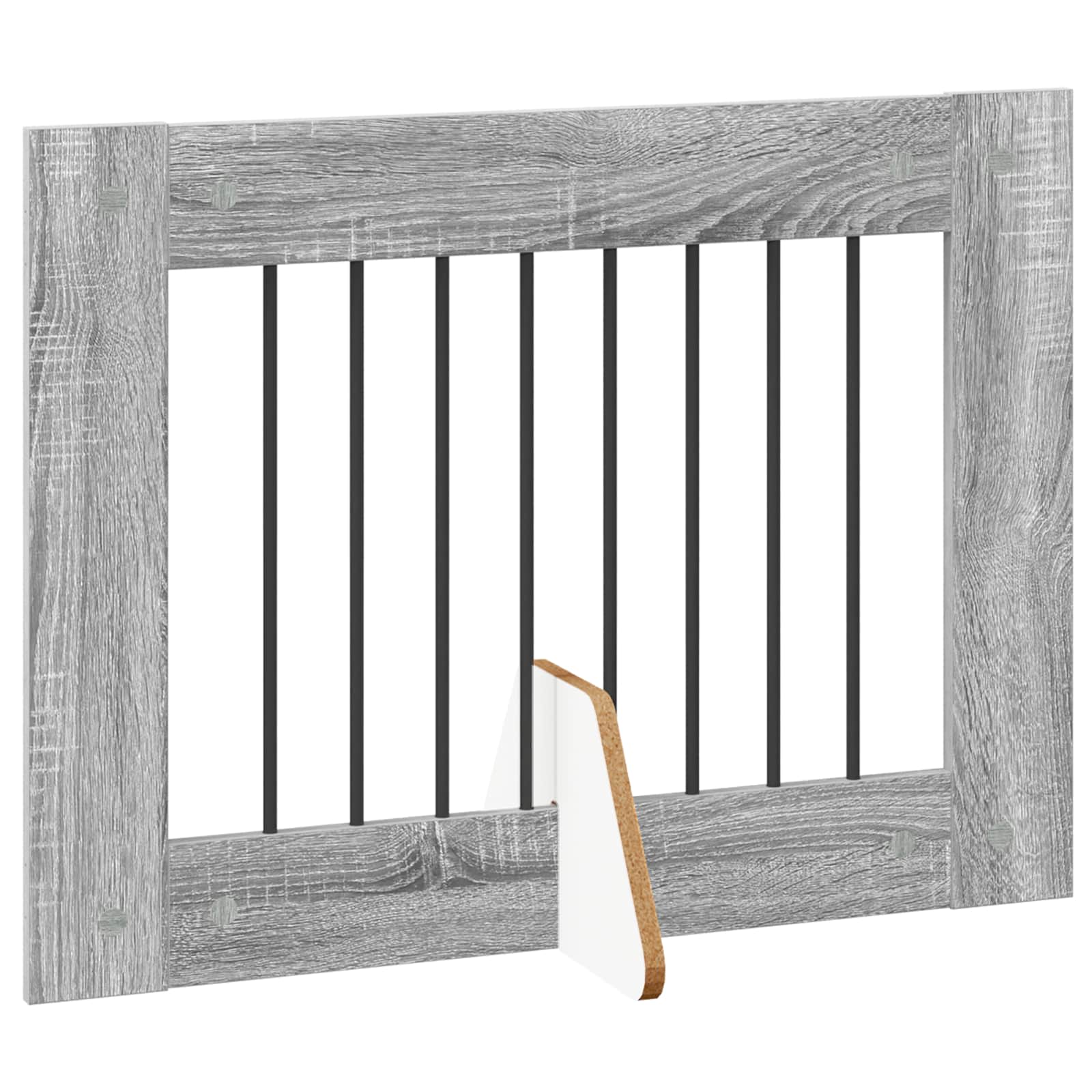 Cancello per cani pieghevole con supporti 6 pz Sonoma grigio