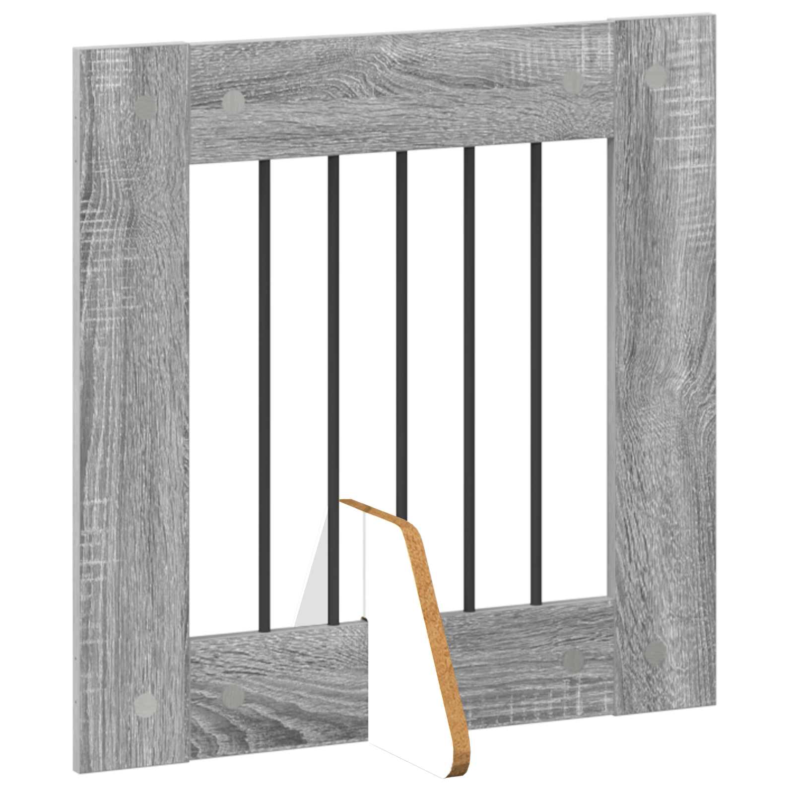 Cancello per cani pieghevole con supporti 6 pz Sonoma grigio