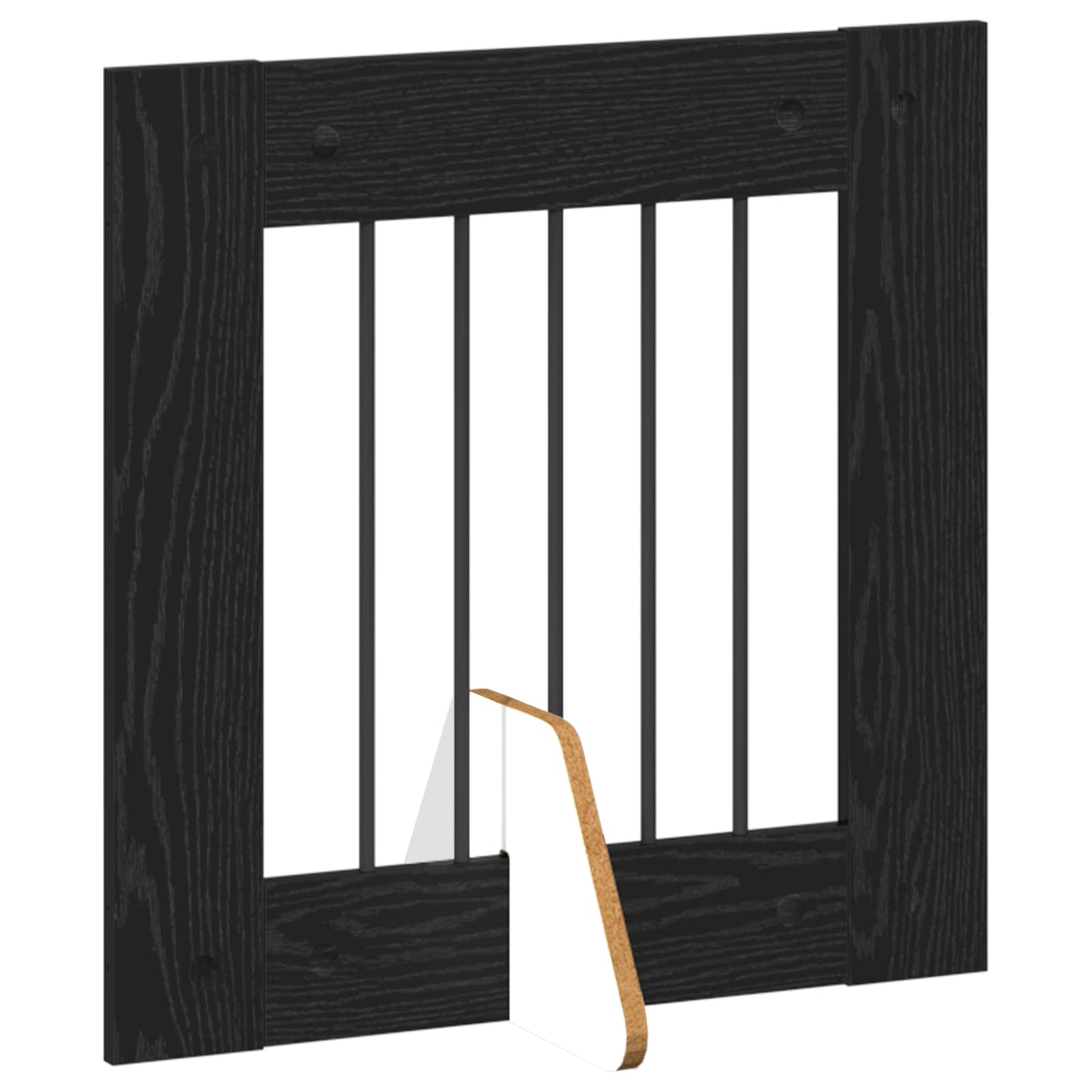 Cancello per cani pieghevole con supporti 8 pz Rovere Nero