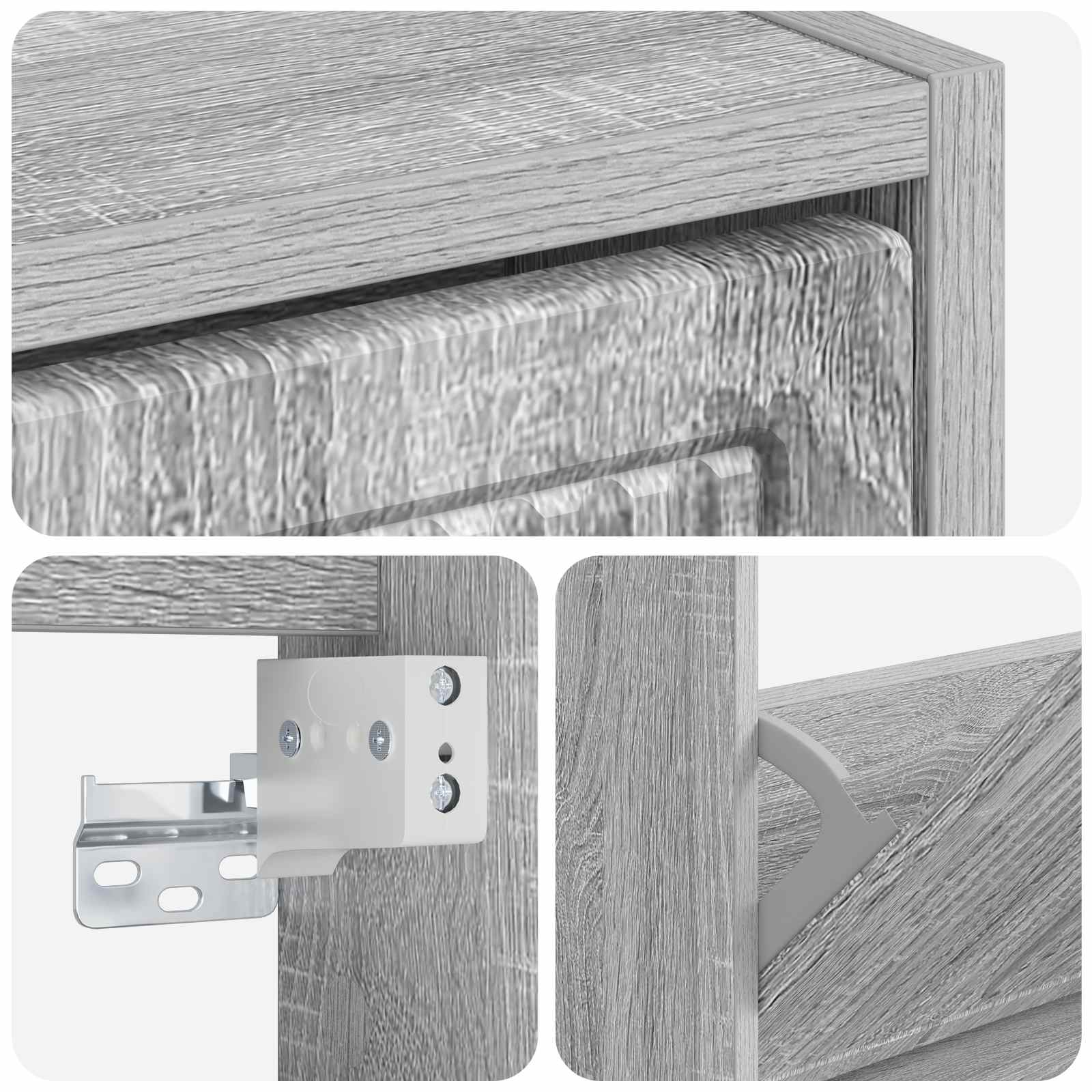 Mobiletto per Scarpe da Muro EDE 71 x 17 x 43 cm Sonoma grigio