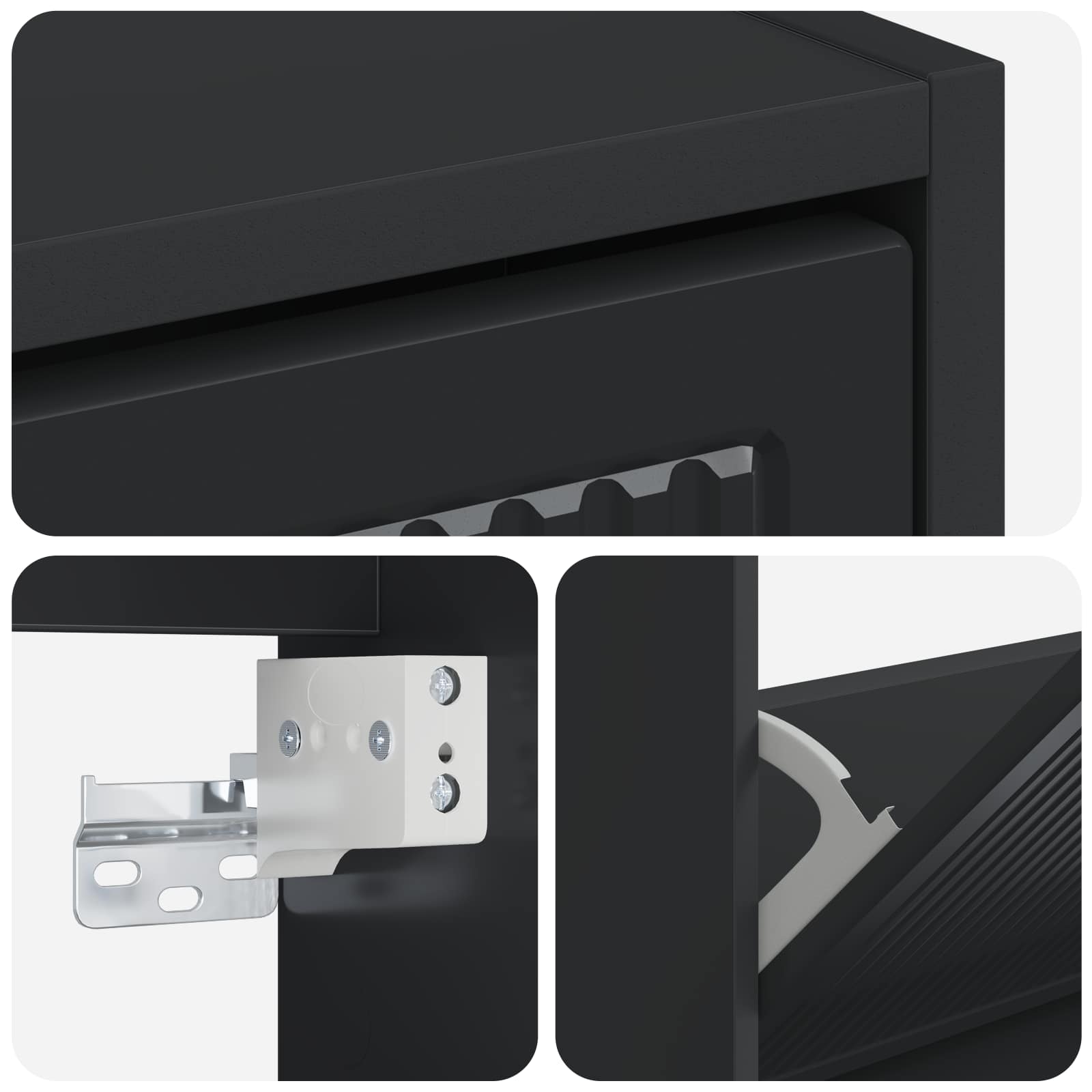 Mobiletto per Scarpe da Muro EDE 71 x 17 x 86 cm Nero
