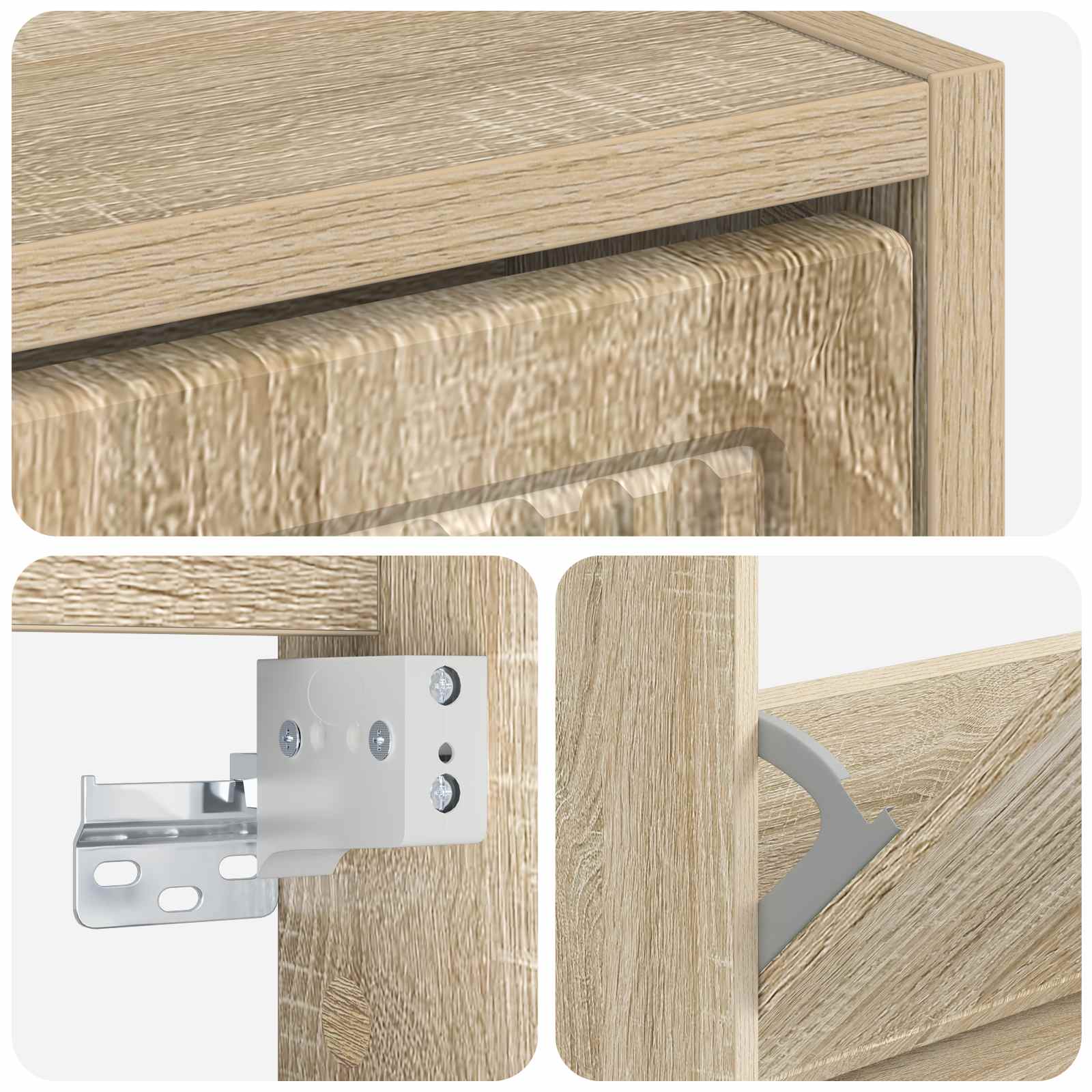 Mobiletto per Scarpe da Muro EDE 71 x 17 x 86 cm Rovere Sonoma