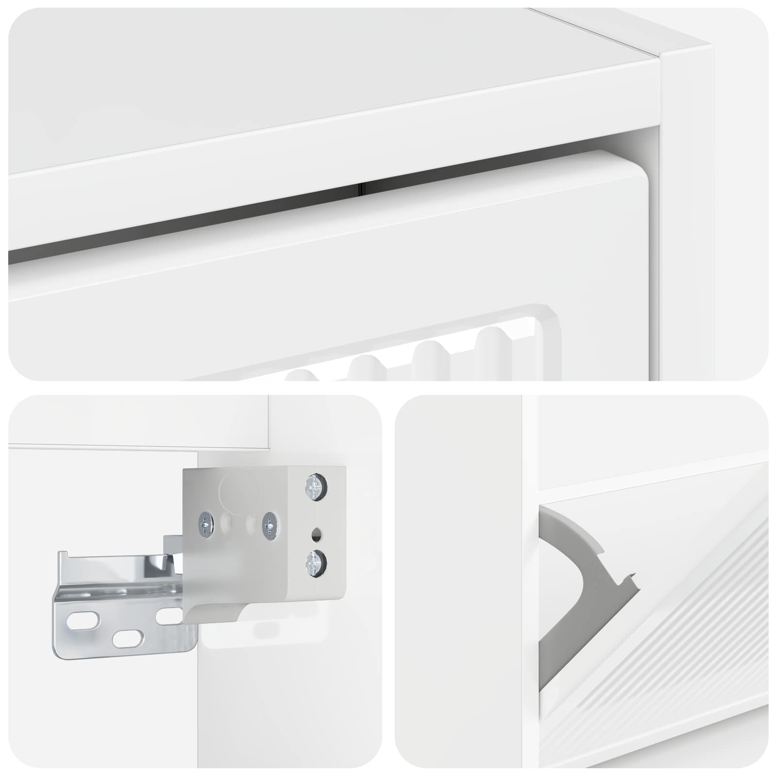 Mobiletto per Scarpe da Muro EDE 71 x 17 x 86 cm Bianco Lucido