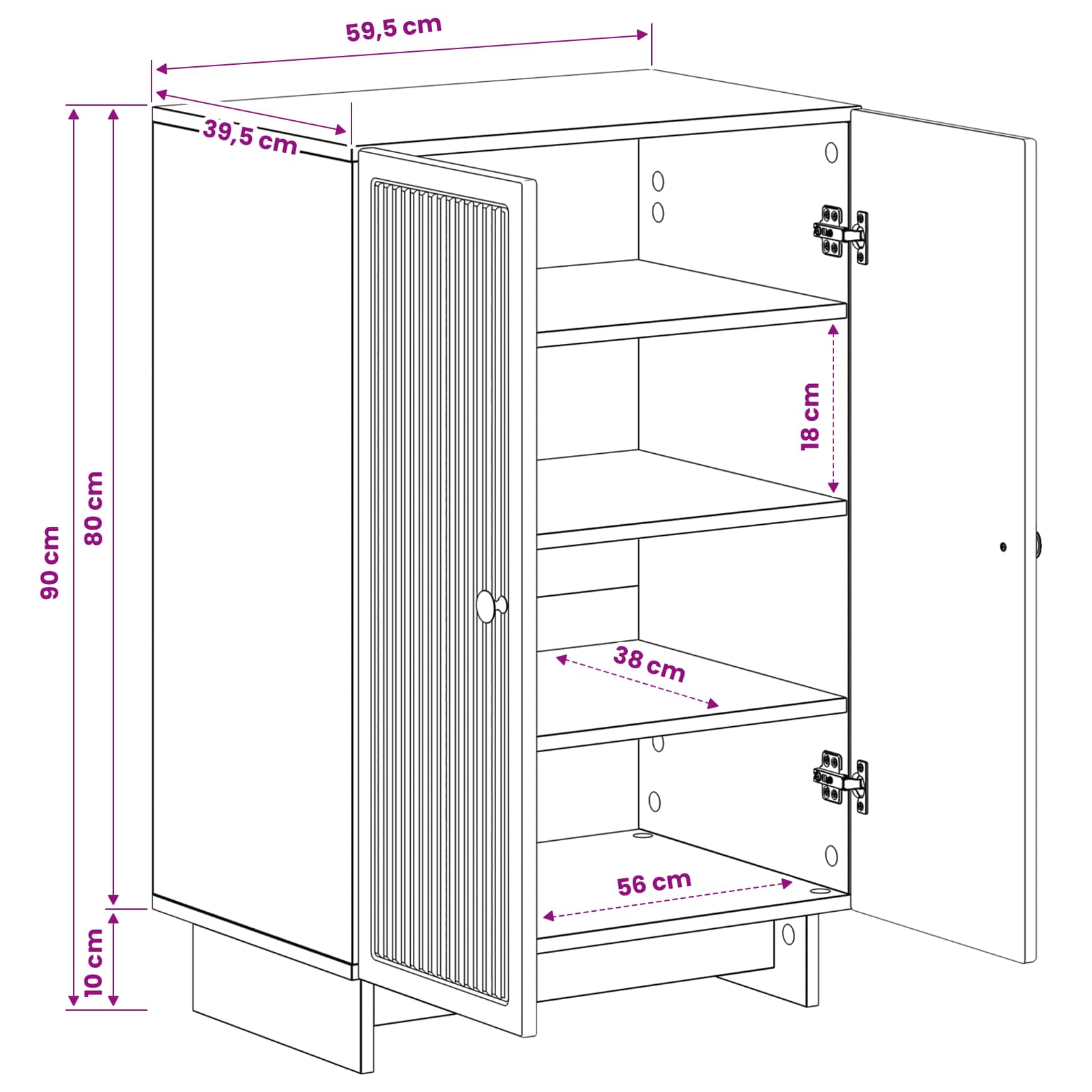 Mobile per scarpe EDE 59,5 x 39,5 x 90 cm Legno ingegnerizzato