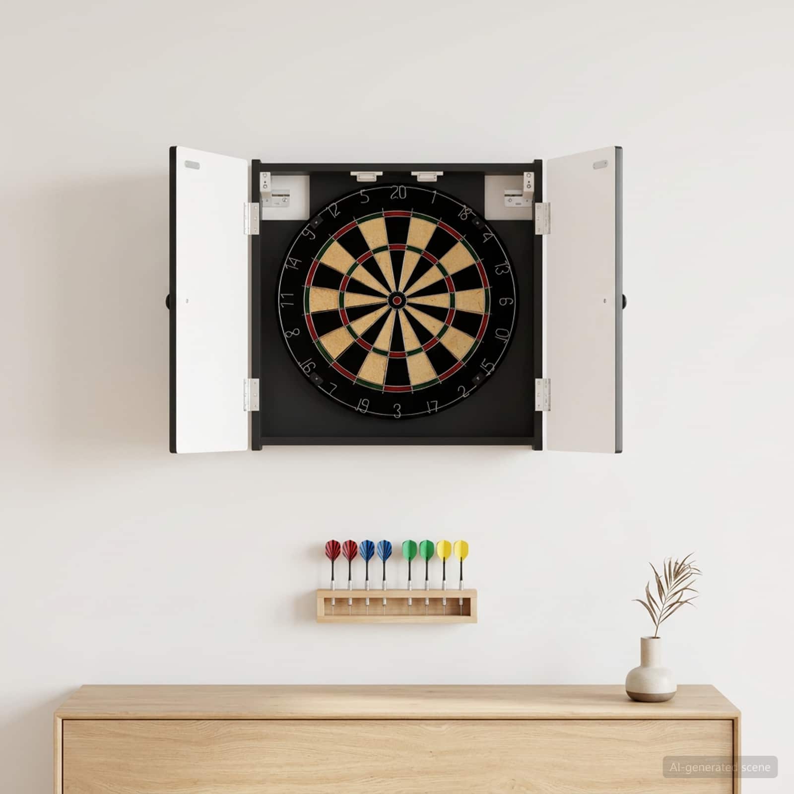 Armadio per Dartboard EDE Nero 52,5 x 10,5 x 53,5 cm
