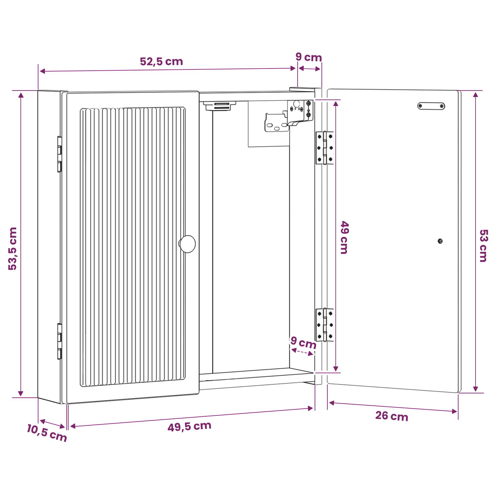Armadio per Dartboard EDE Legno antico 52,5 x 10,5 x 53,5 cm