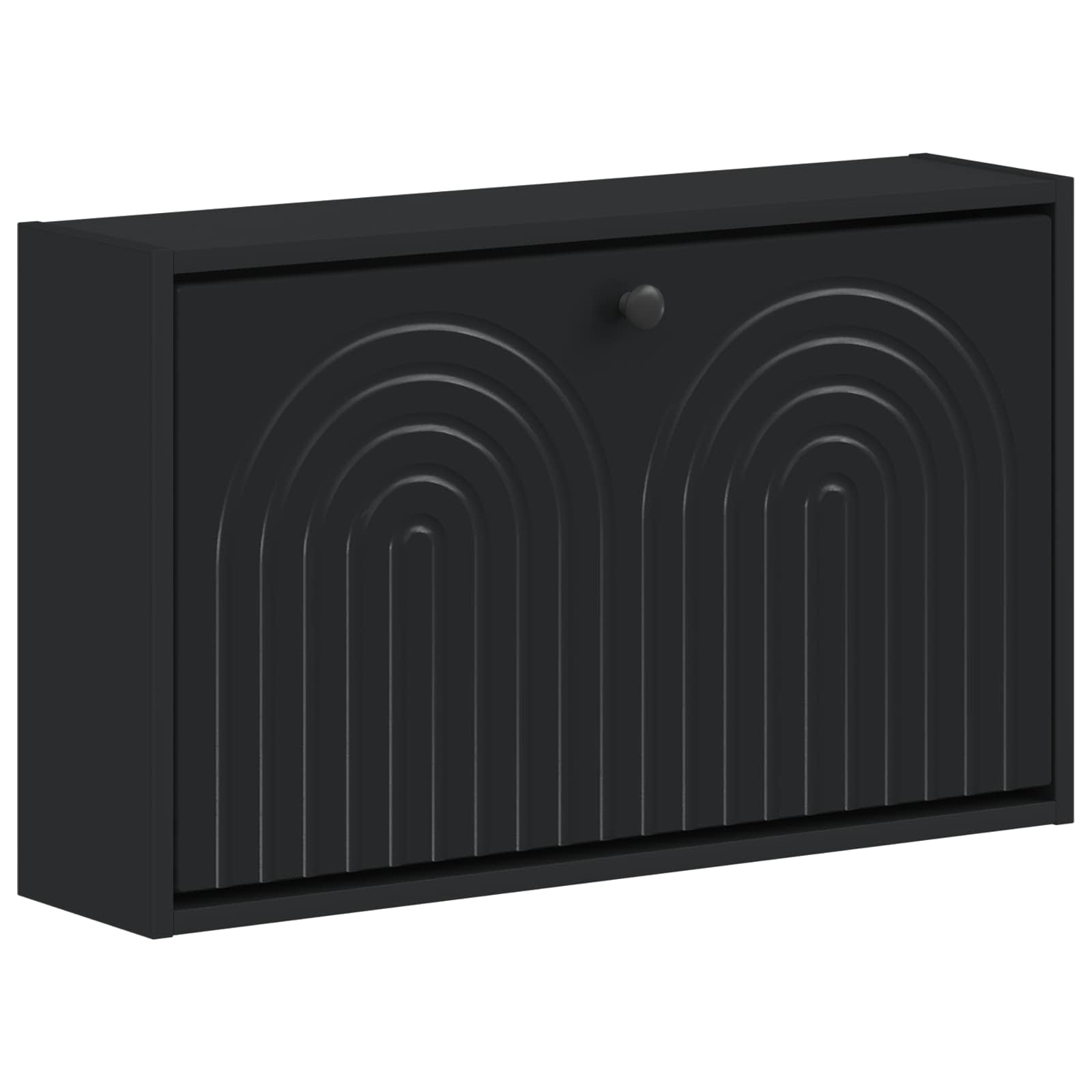 Mobiletto per Scarpe da Muro ALKMAAR 71 x 17 x 43 cm Nero