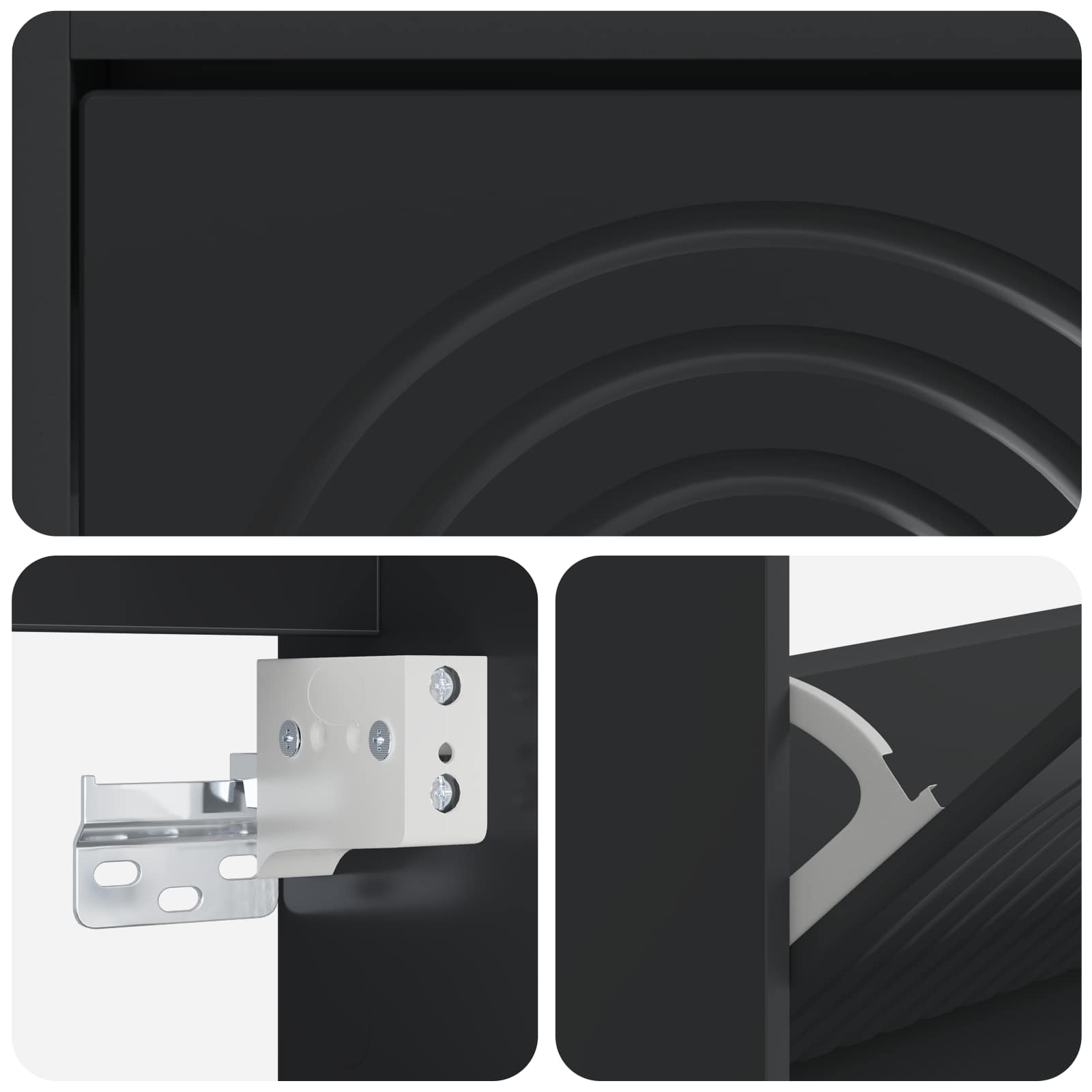 Mobiletto per Scarpe da Muro ALKMAAR 71 x 17 x 43 cm Nero