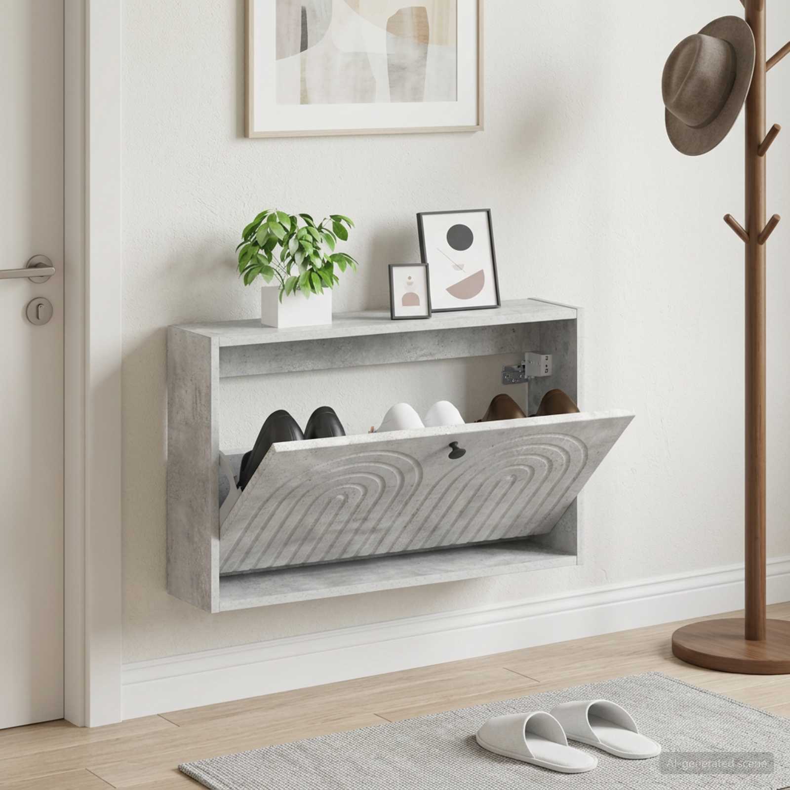 Mobiletto per Scarpe da Muro ALKMAAR 71 x 17 x 43 cm