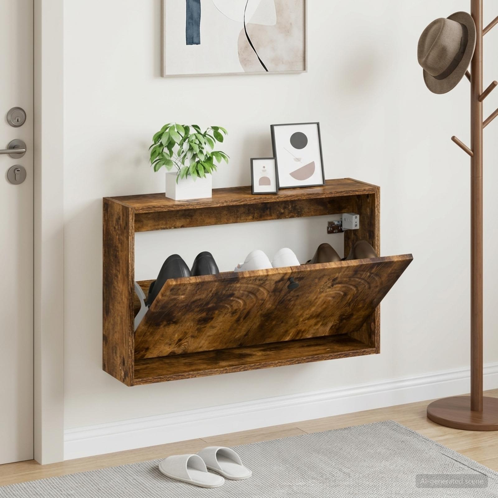 Mobiletto per Scarpe da Muro ALKMAAR 71 x 17 x 43 cm