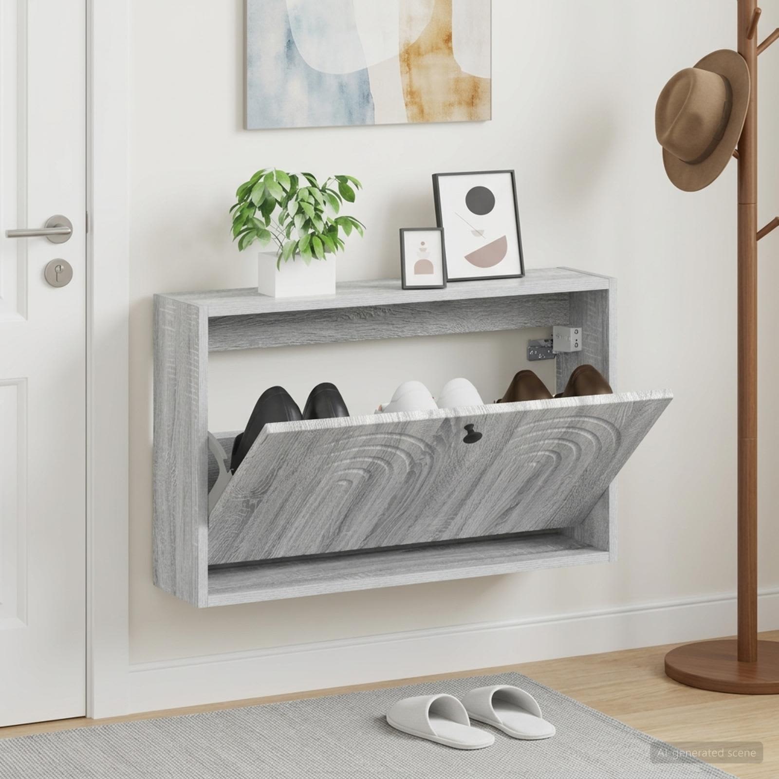 Mobiletto per Scarpe da Muro ALKMAAR 71 x 17 x 43 cm