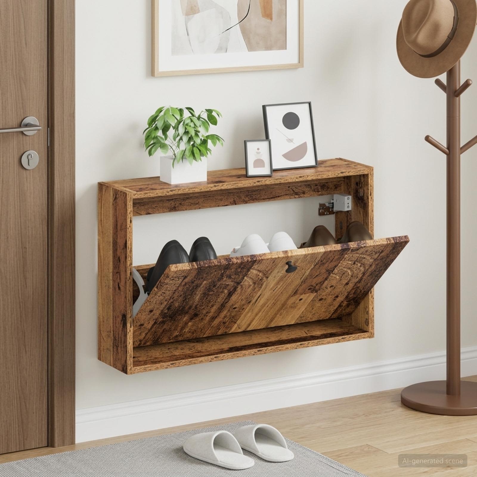 Mobiletto per Scarpe da Muro ALKMAAR 71 x 17 x 43 cm
