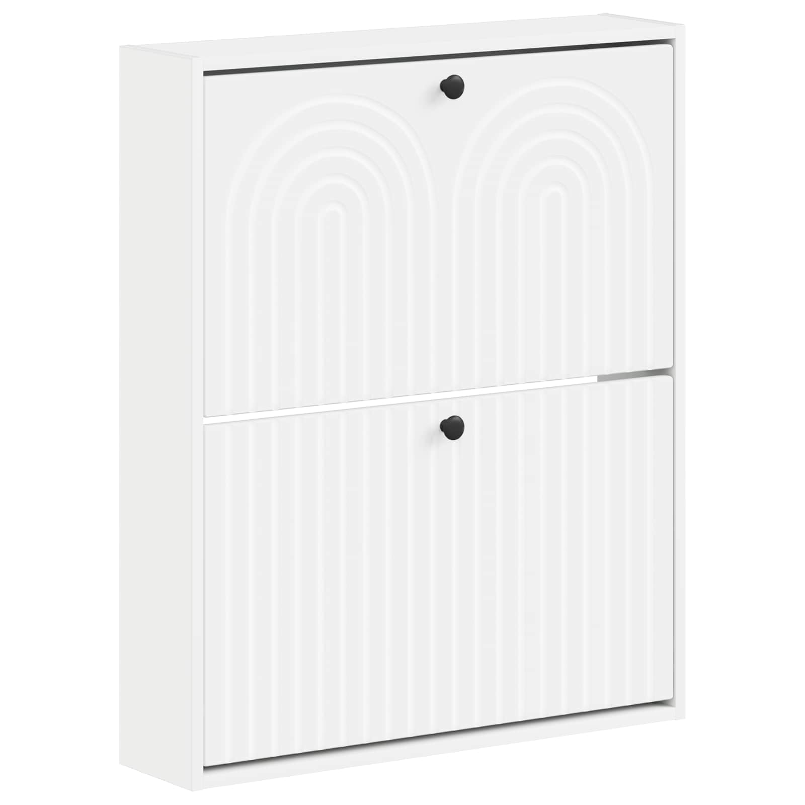 Mobiletto per Scarpe da Muro ALKMAAR 71 x 17 x 86 cm Bianco