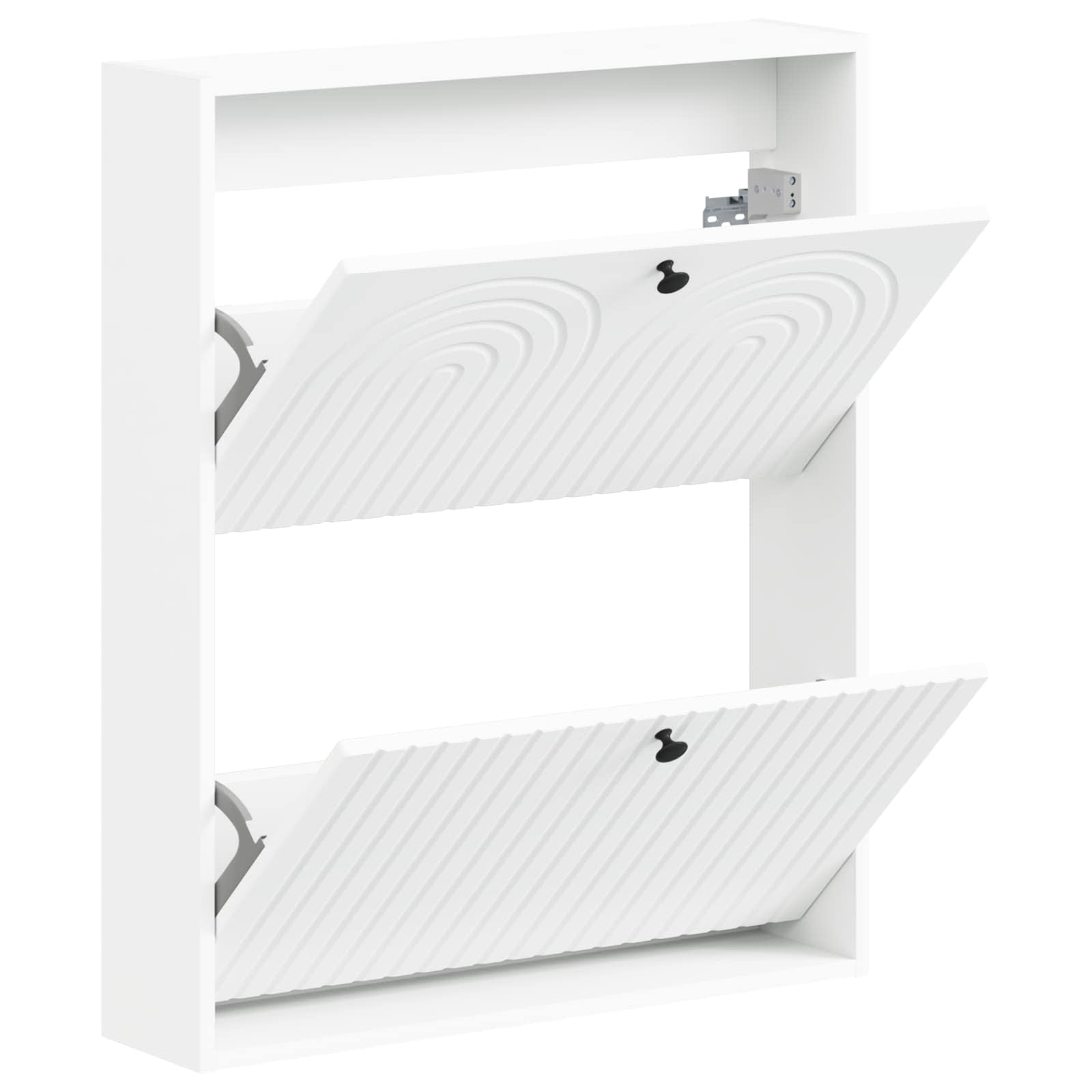Mobiletto per Scarpe da Muro ALKMAAR 71 x 17 x 86 cm Bianco