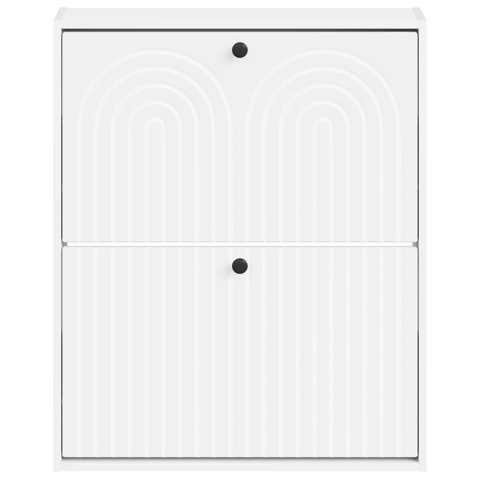 Mobiletto per Scarpe da Muro ALKMAAR 71 x 17 x 86 cm Bianco